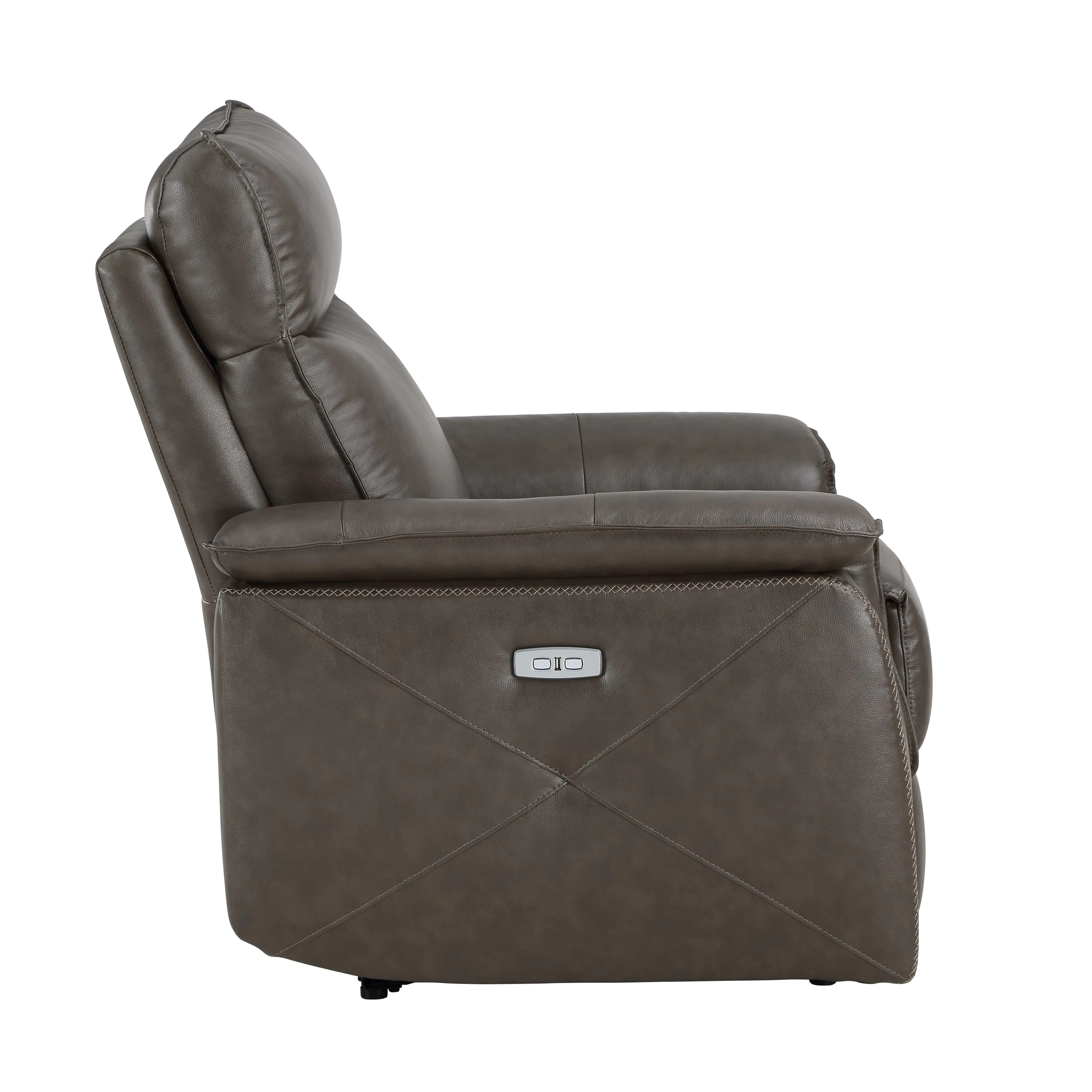 Maroni Dark Brown Leather Power Reclining Chair - Image 4
