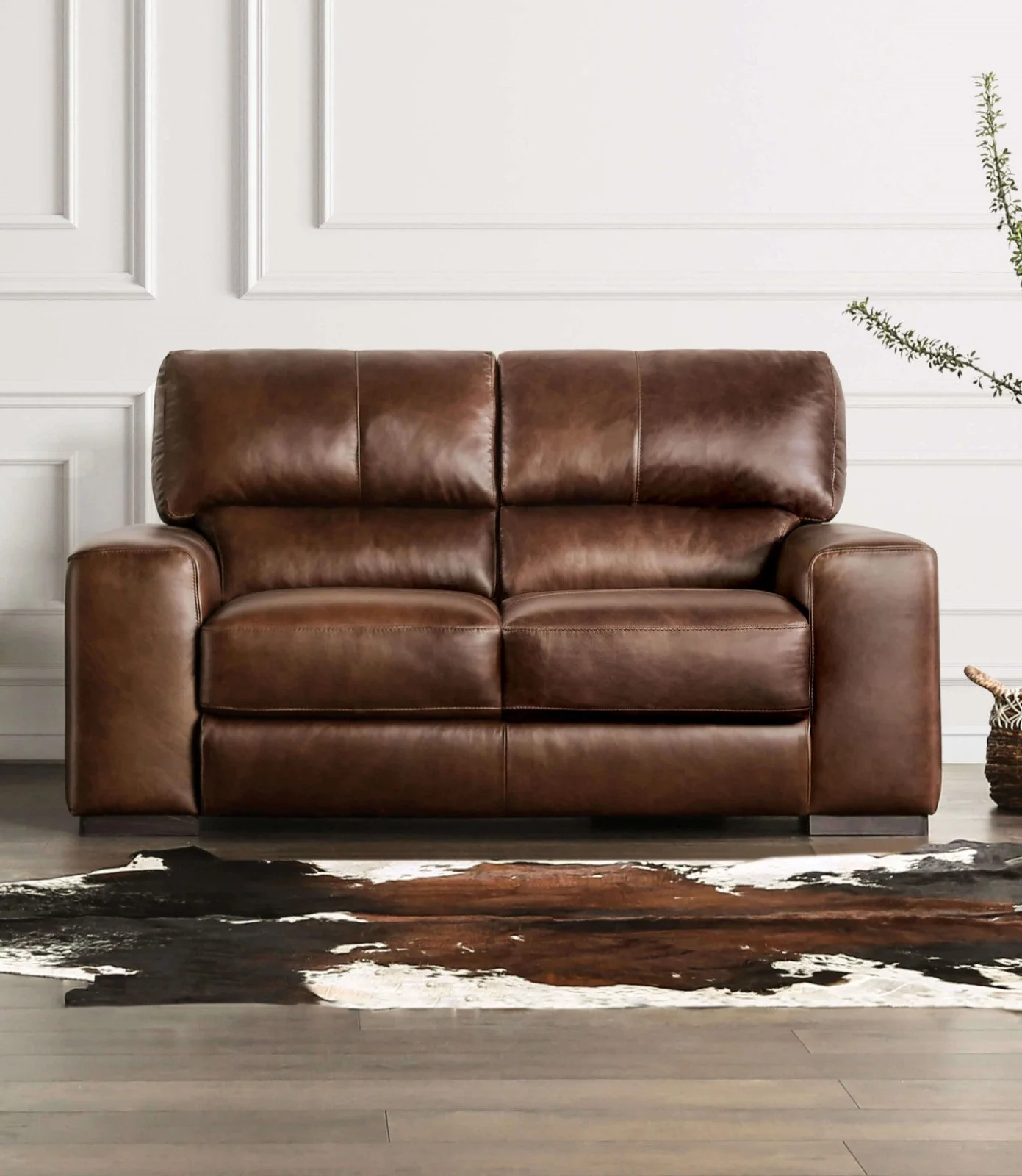 Marsicano Cognac Real Italian Leather Sofa & Loveseat - Image 3