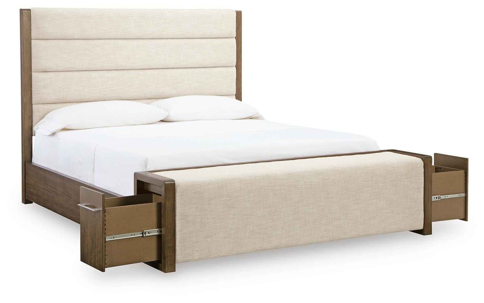 Marxmore Brown California King Upholstered Storage Bed - Image 3