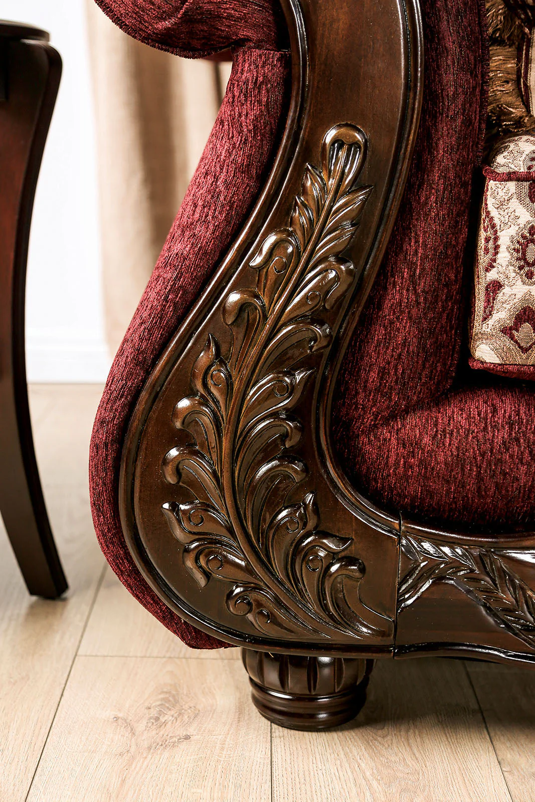 Matteo Burgundy/Brown Sofa & Loveseat - Image 8