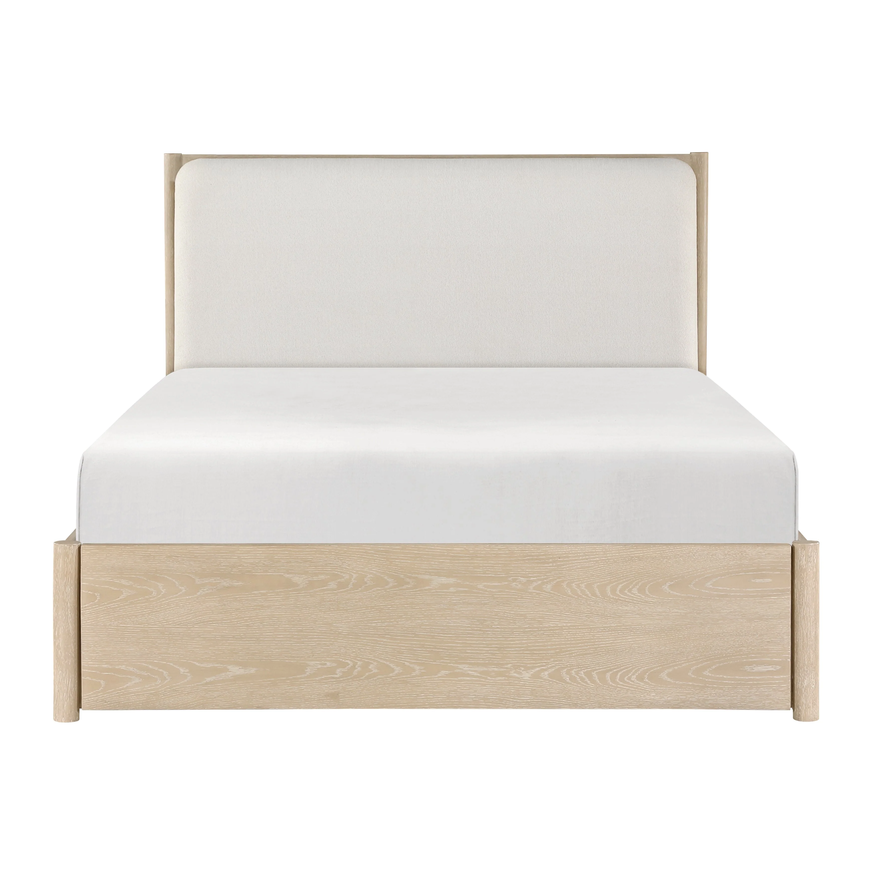 Matteo Light Oak Eastern King Platform Bed with Footboard Storage