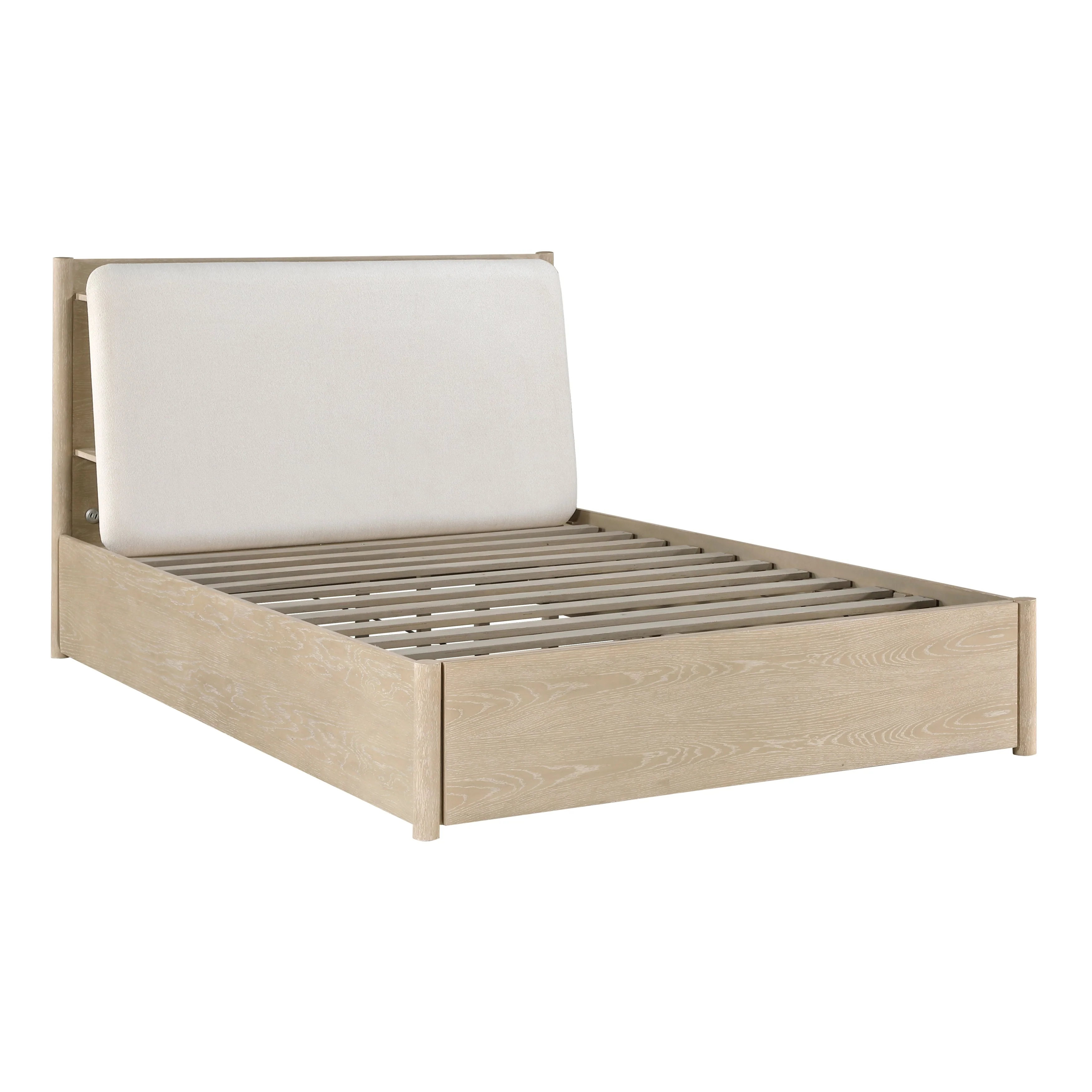 Matteo Light Oak Eastern King Platform Bed with Footboard Storage - Image 4
