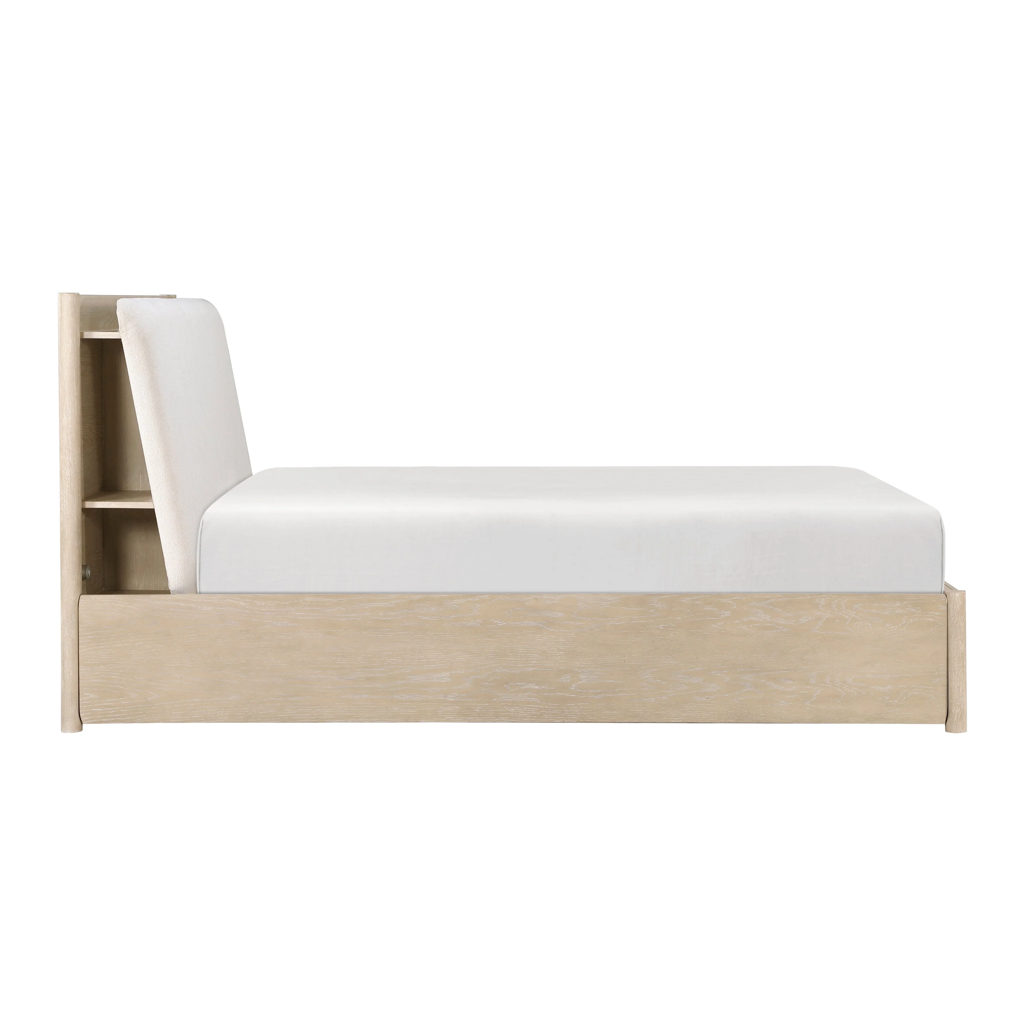 Matteo Light Oak Queen Platform Bed with Footboard Storage - Image 5