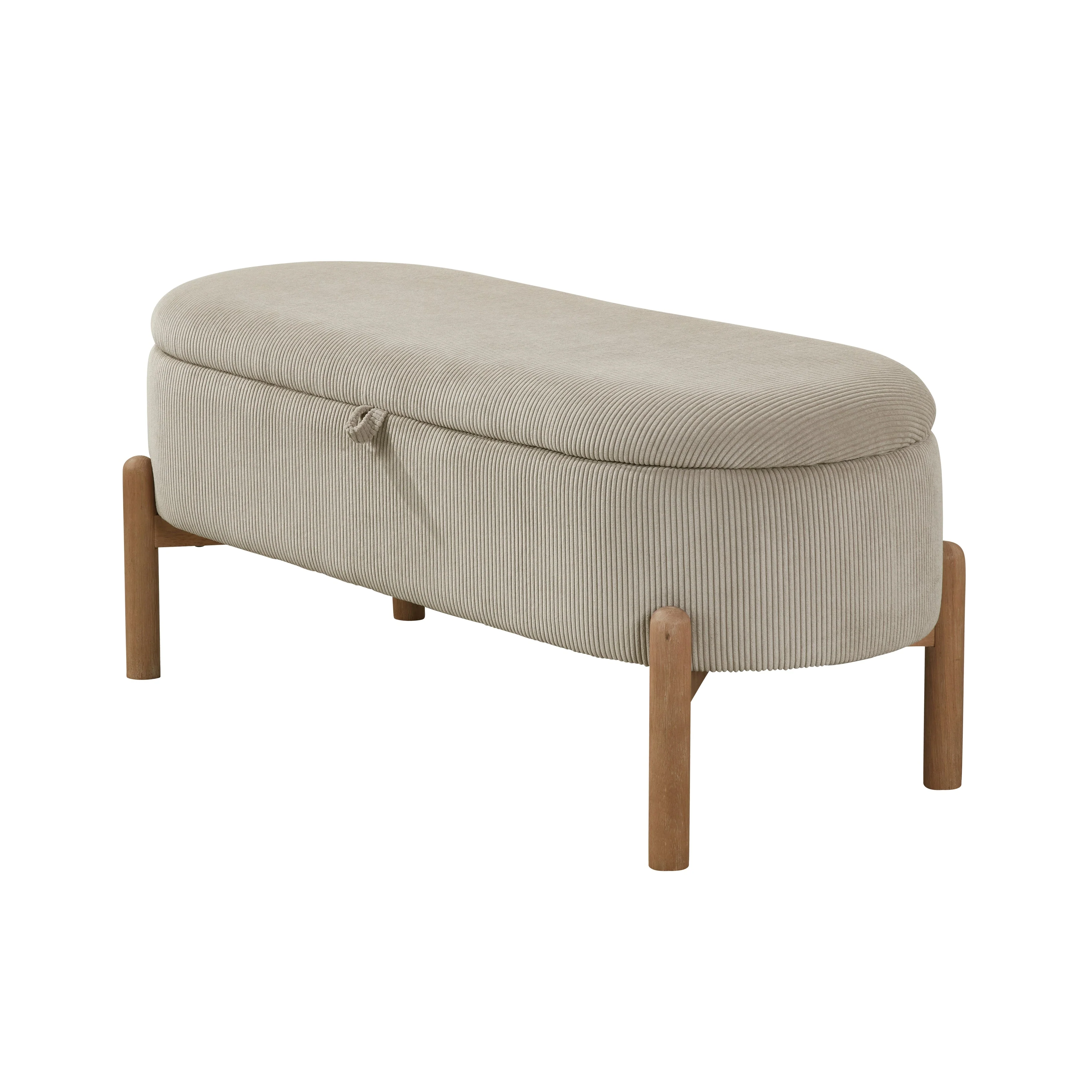 Mavis Taupe Lift-Top Storage Bench - Image 2