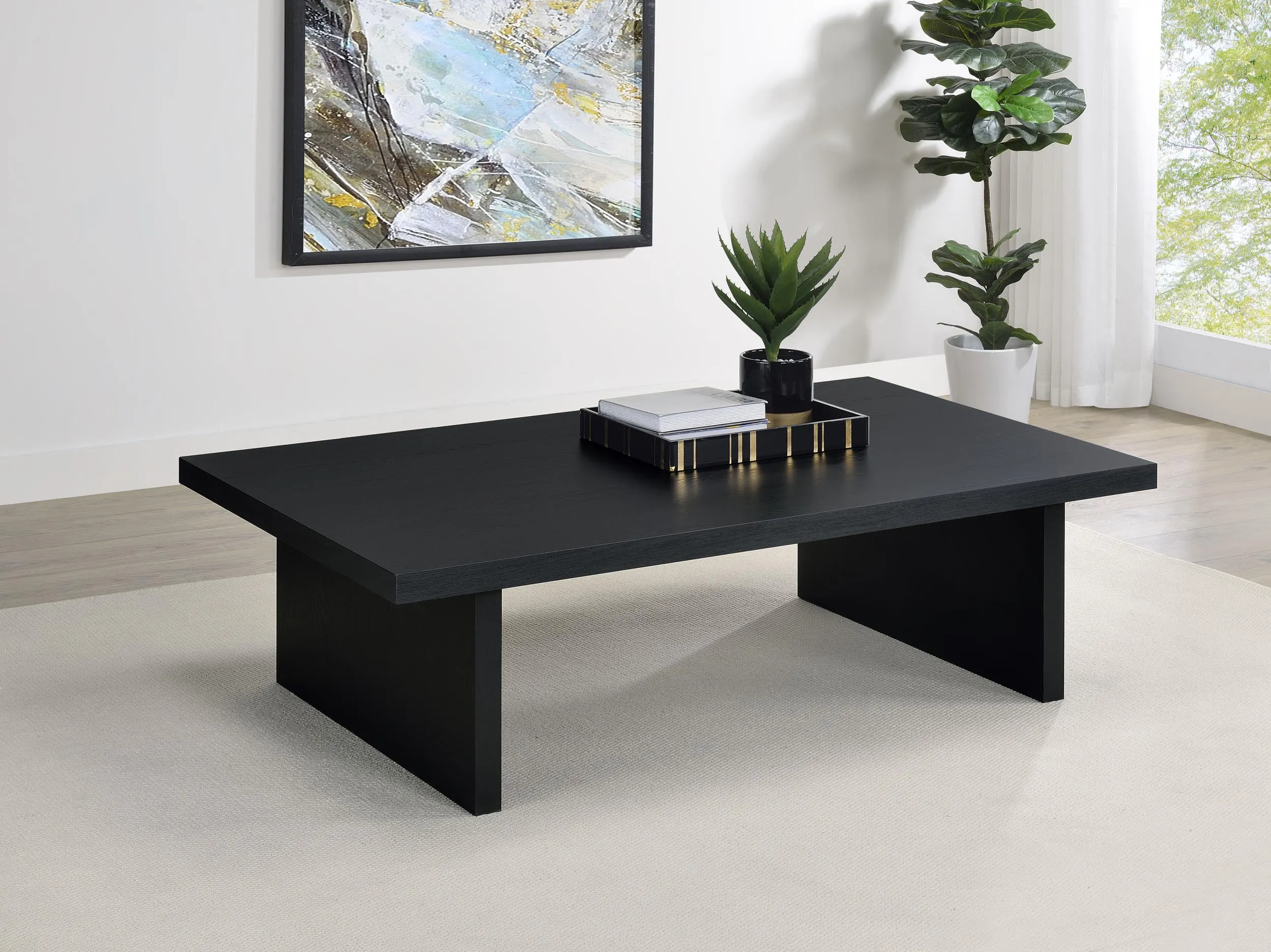 Max Black Rectangular Laminate Coffee Table