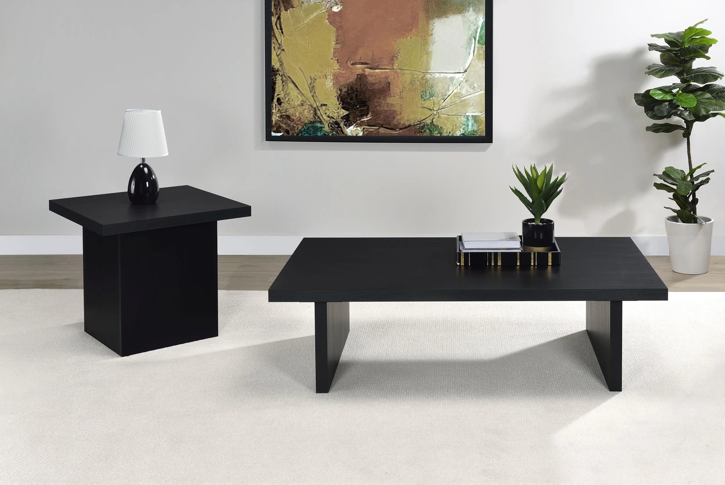 Max Black Square Laminate End Side Table - Image 2