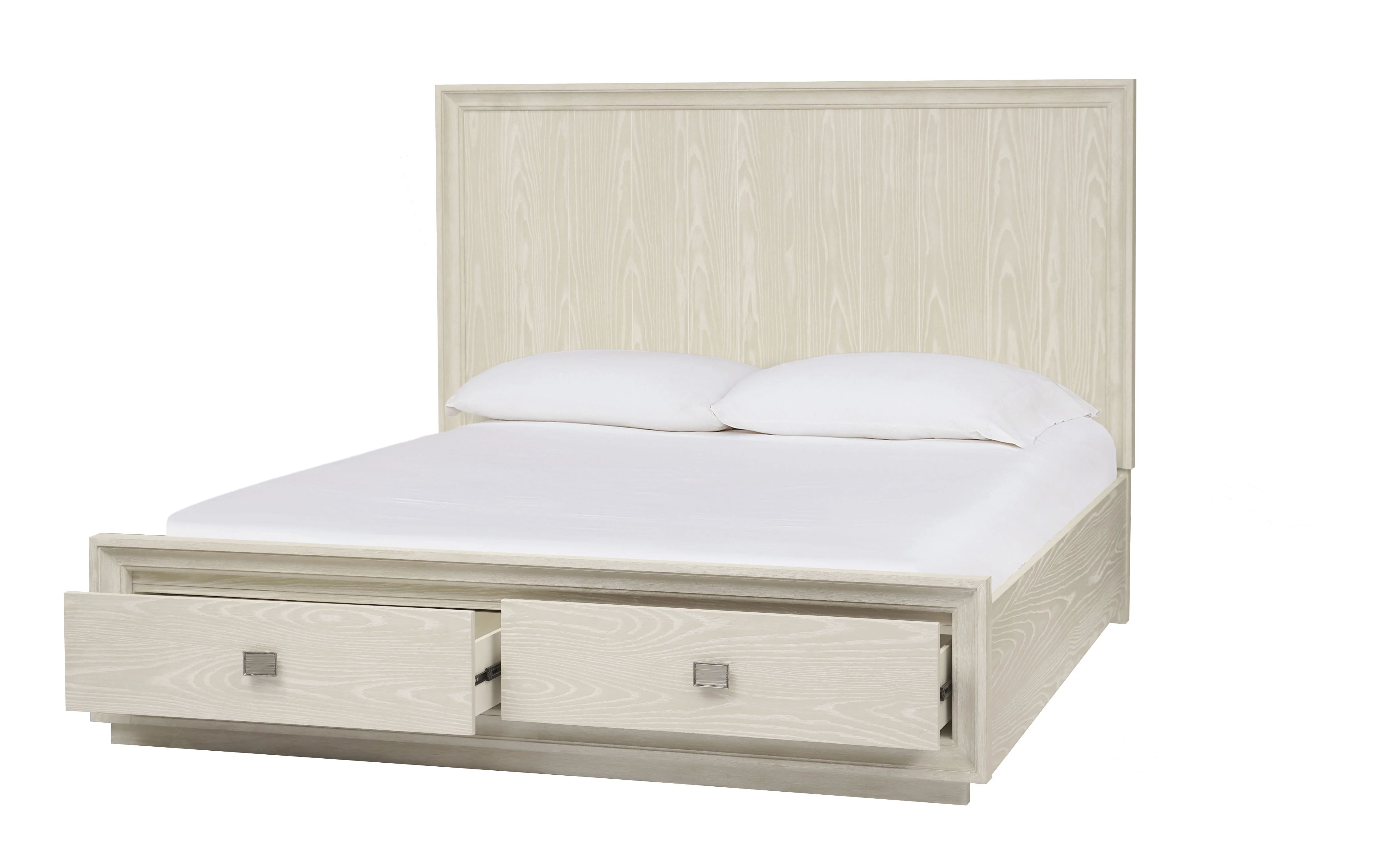 Maxime Two Drawer Footboard Queen Storage Platform Bed In Ash - Image 5