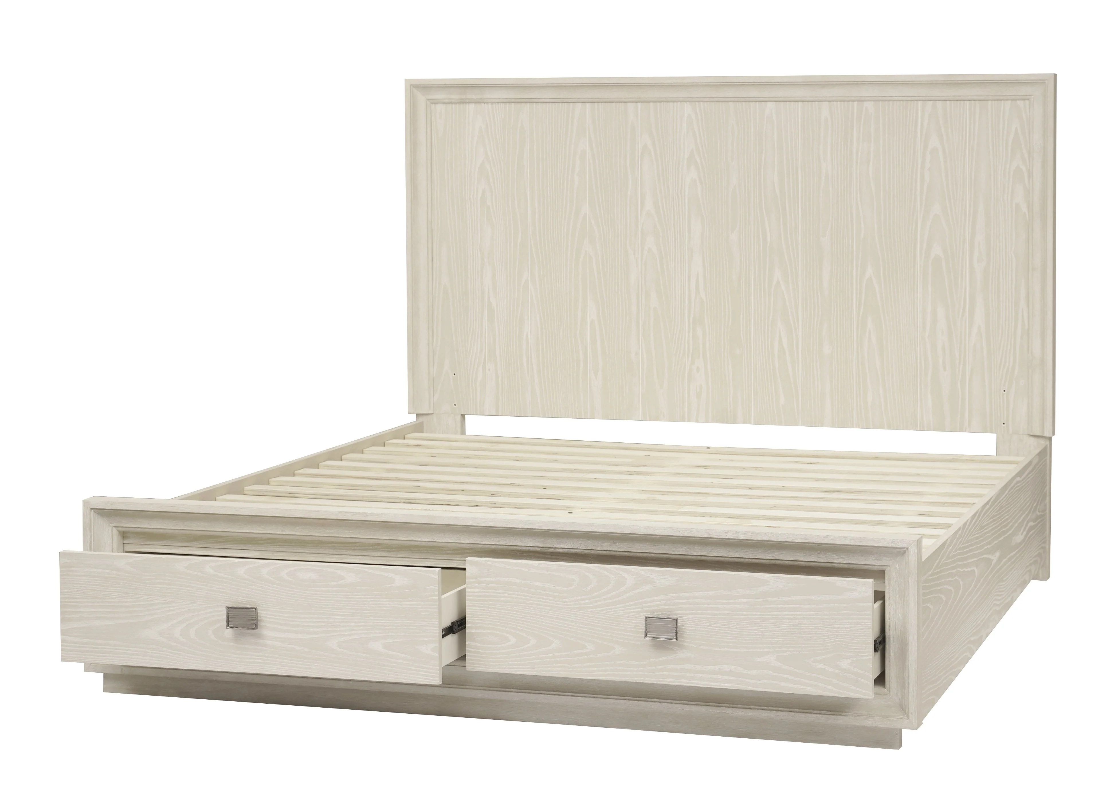 Maxime Two Drawer Footboard Queen Storage Platform Bed In Ash - Image 9