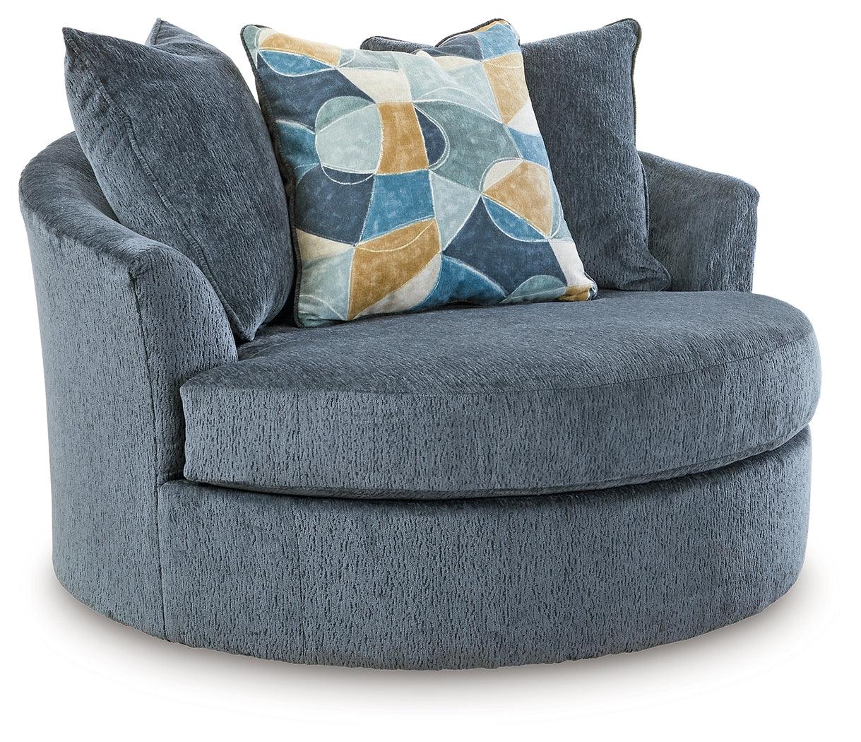 Maxon Place Navy Oversized Swivel Accent Chair - Image 2