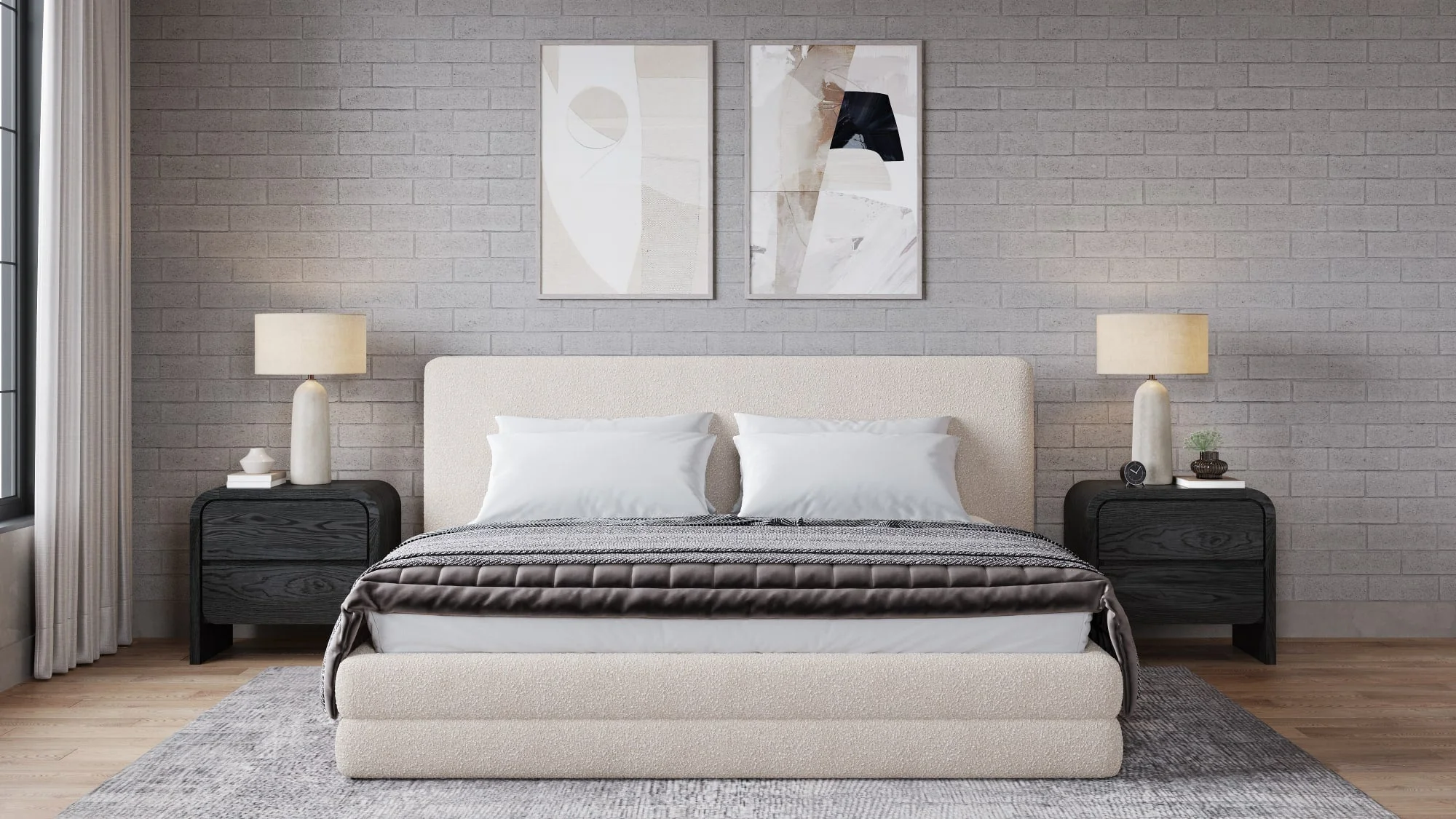 Maya Brun California King Upholstered Platform Bed - Image 3