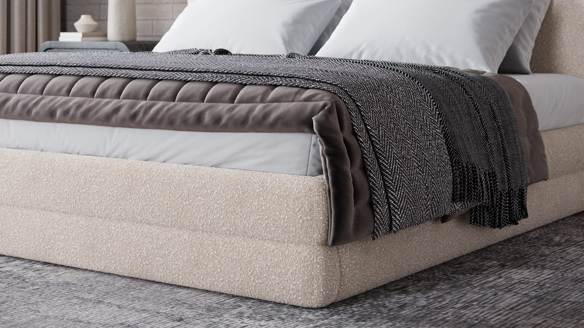 Maya Brun California King Upholstered Platform Bed - Image 5