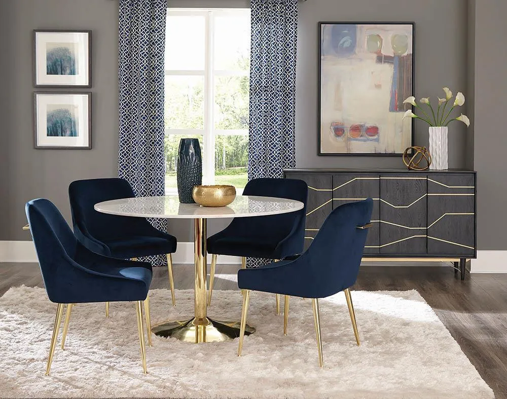Mayette Dark Ink Blue Side Chairs, Set of 2 - Image 7