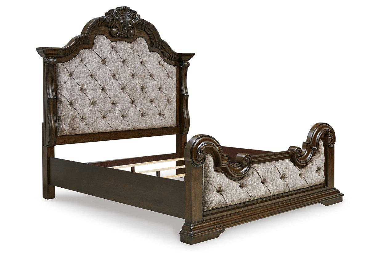 Maylee Dark Brown California King Upholstered Bed - Image 3