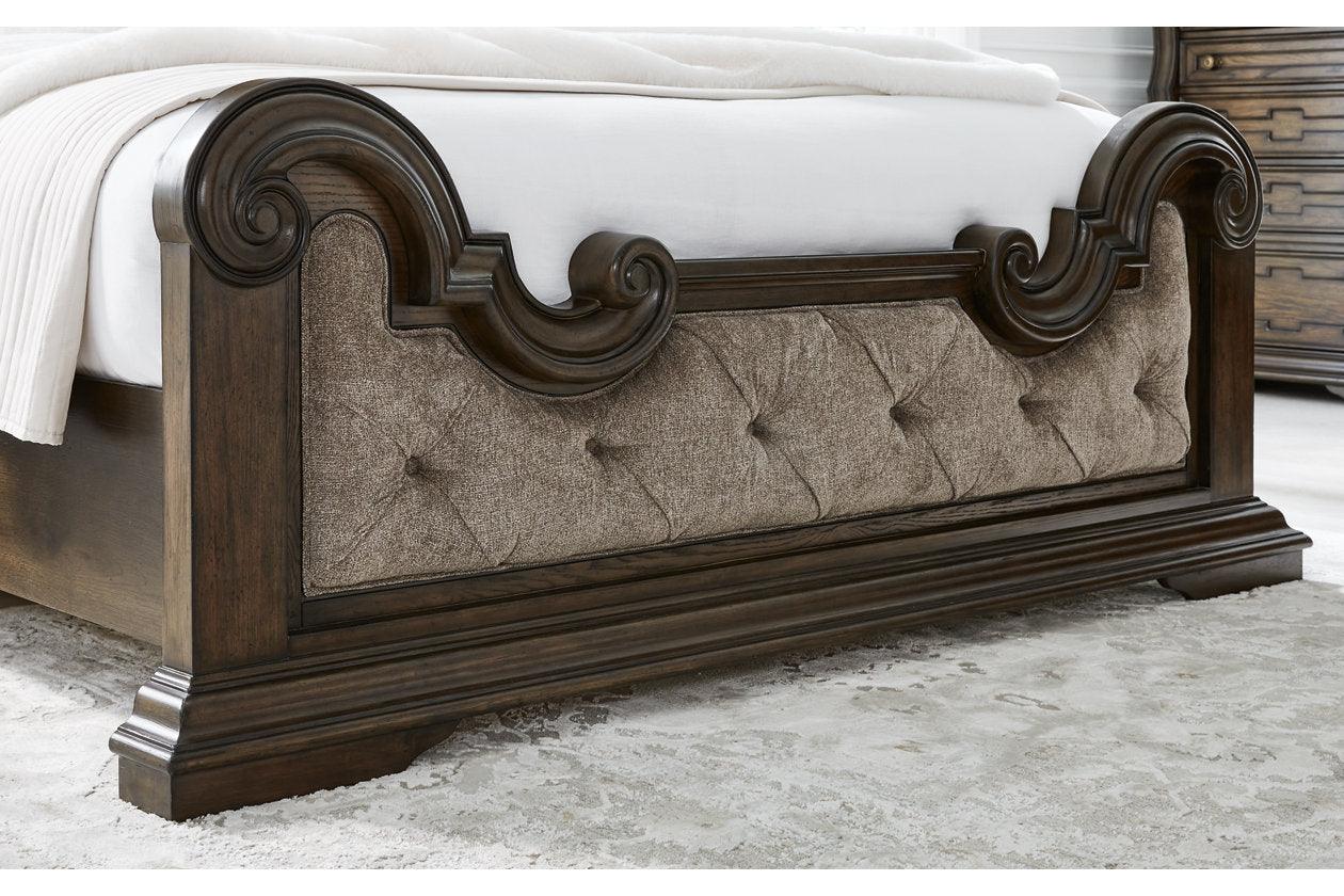 Maylee Dark Brown California King Upholstered Bed - Image 7