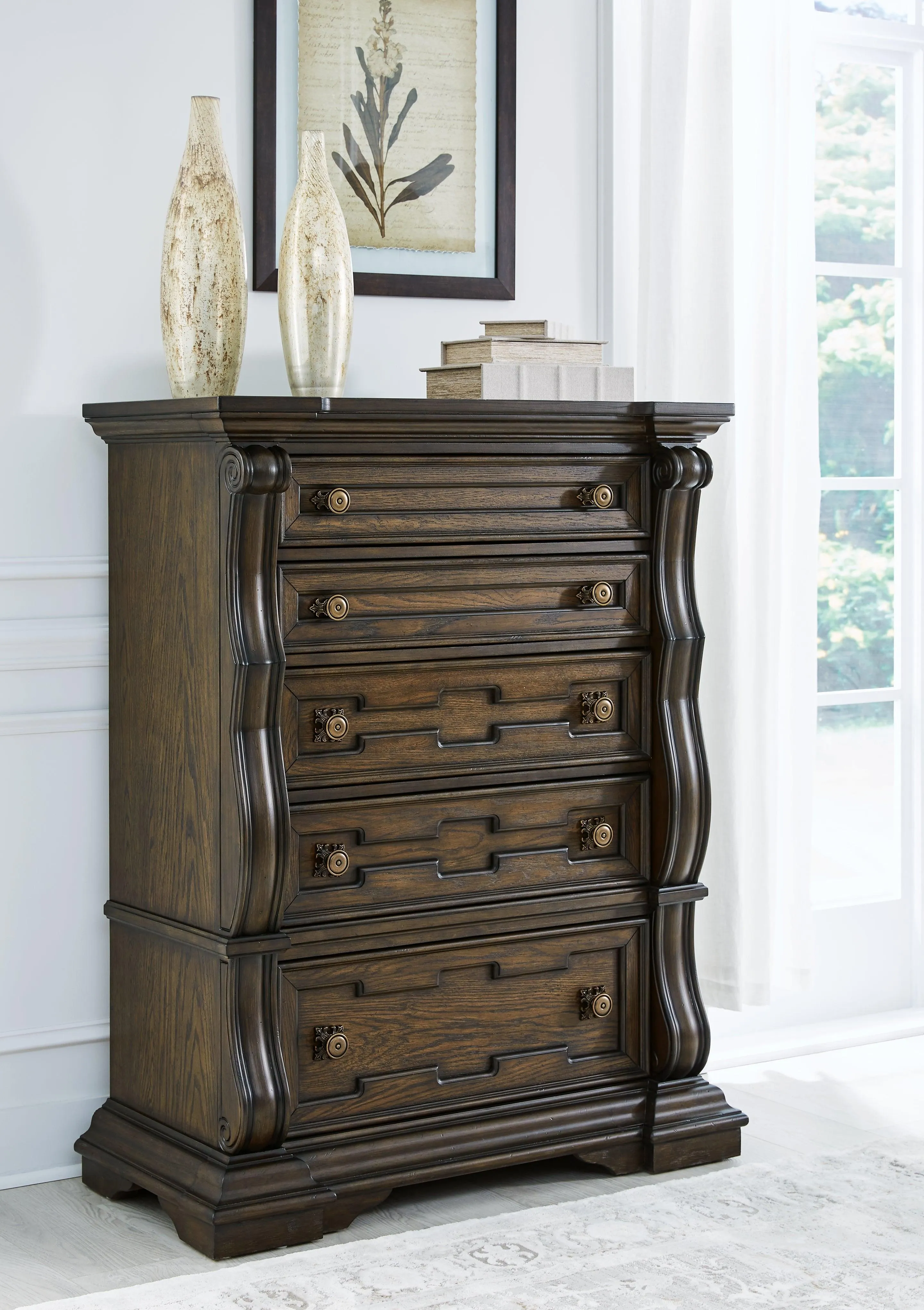 Maylee Dark Brown Chest of Drawers - Image 9