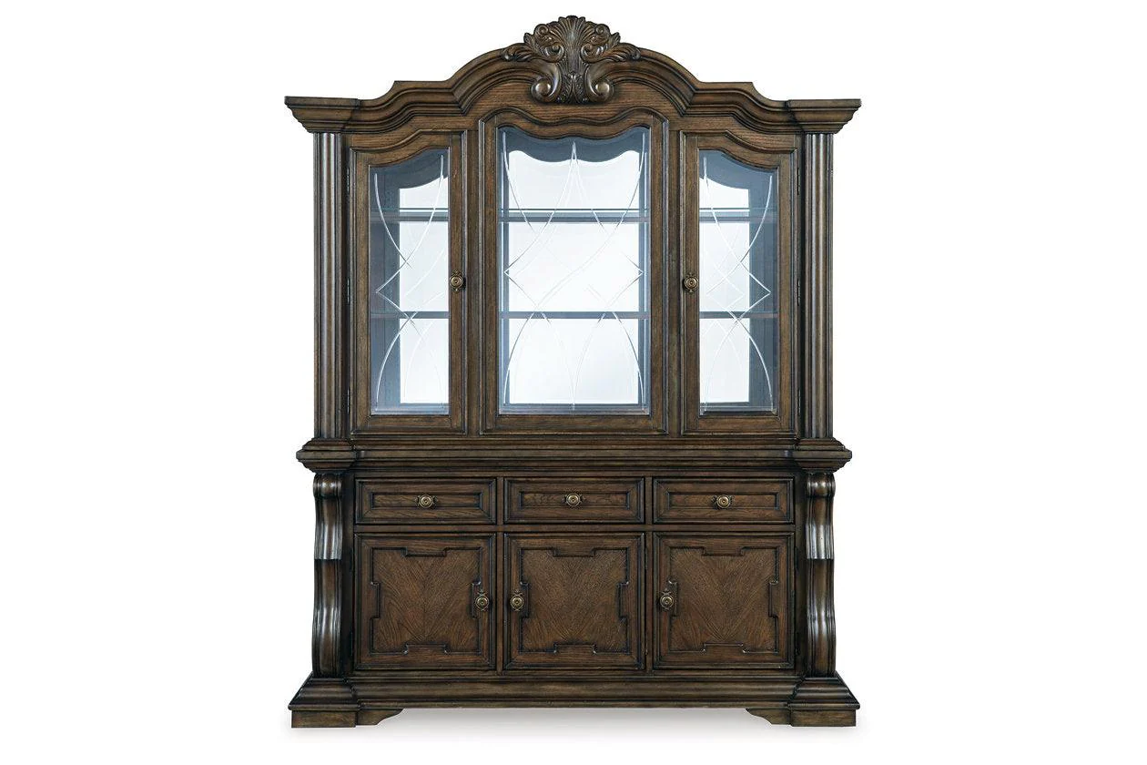 Maylee Dark Brown Dining Buffet and Hutch - Image 3