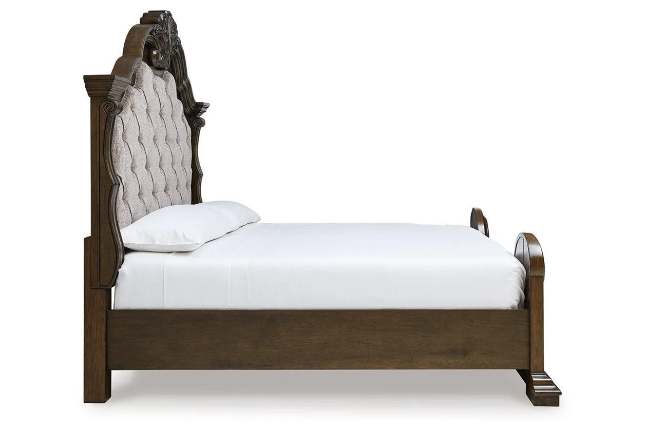 Maylee Dark Brown King Upholstered Bed - Image 5