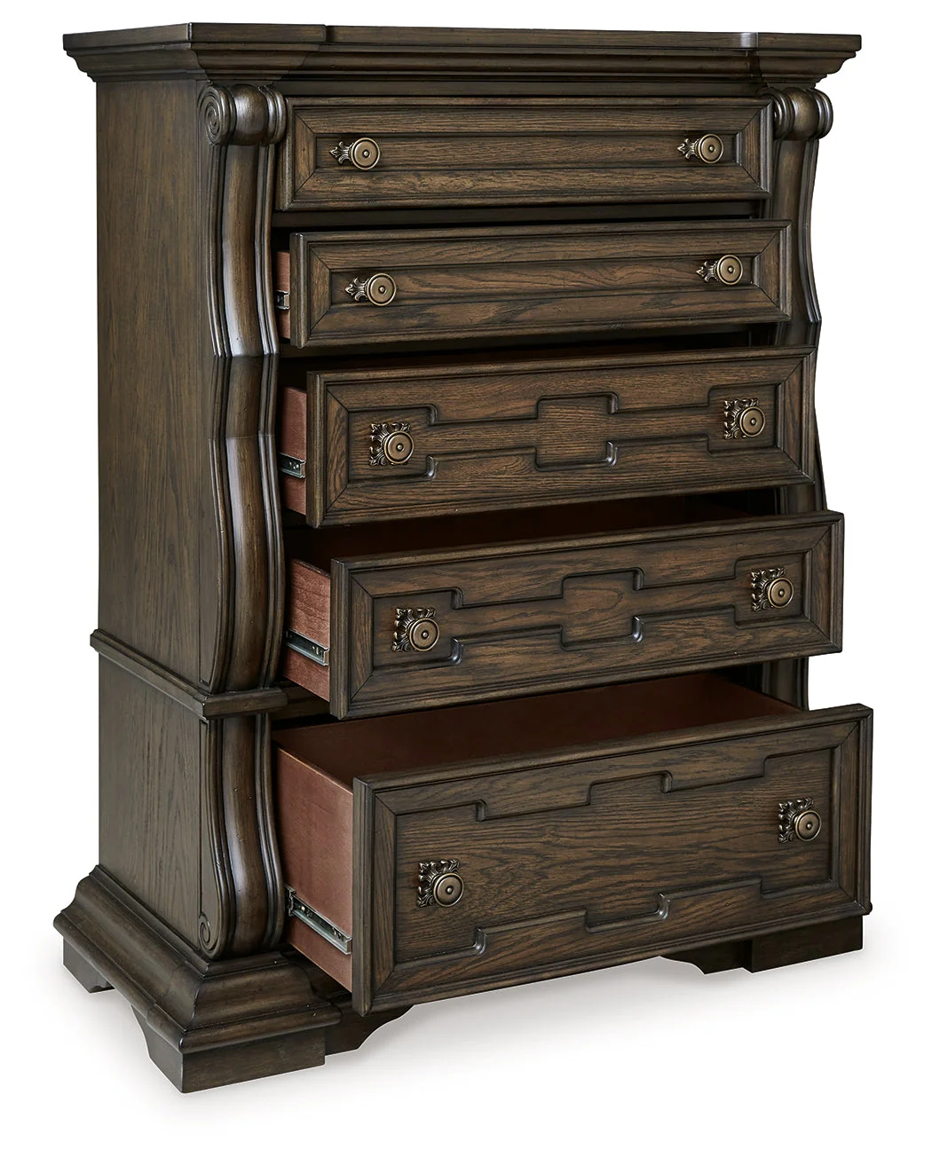 Maylee Dark Brown Upholstered Canopy Bedroom Set - Image 20