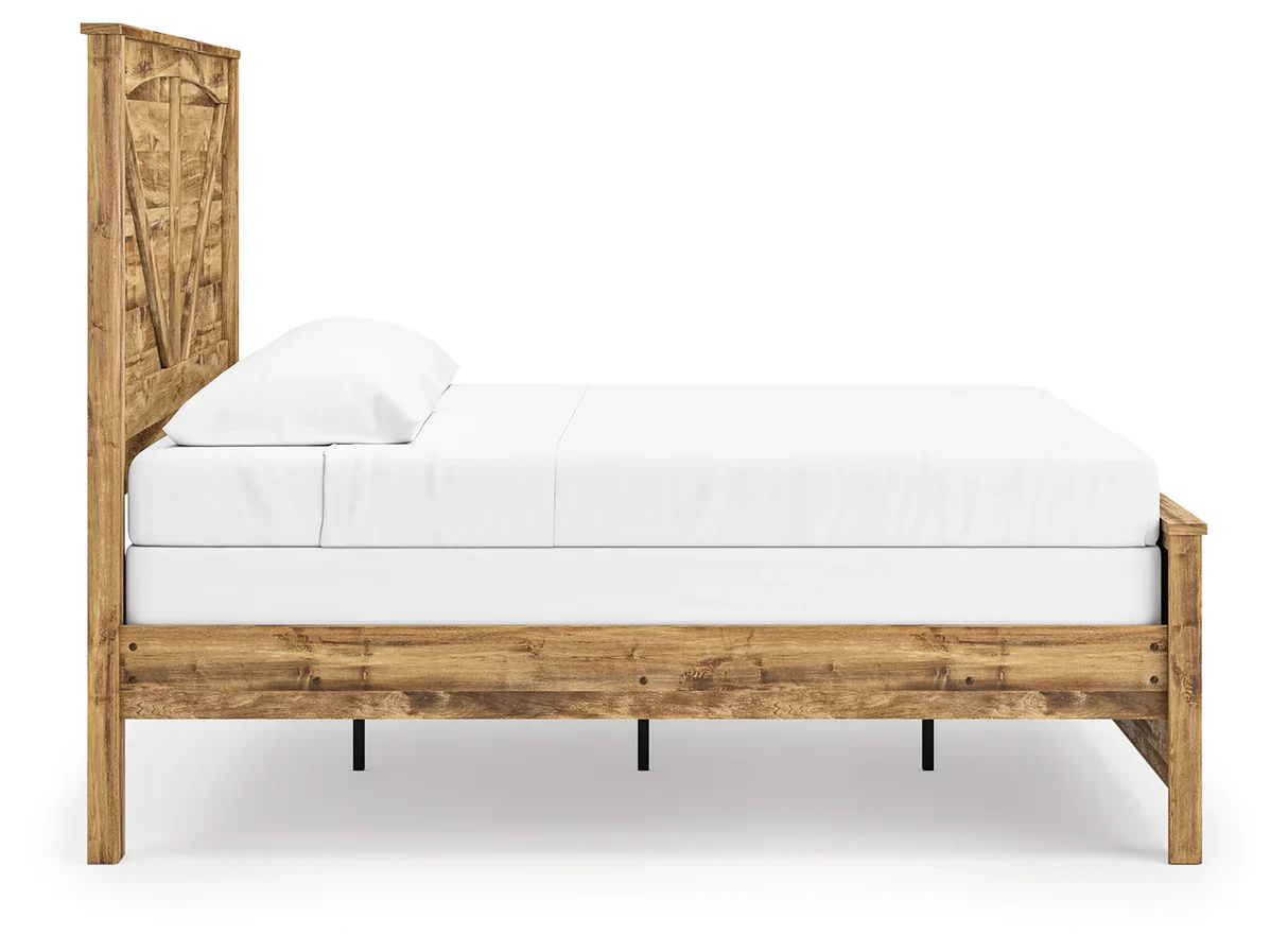 Maystonna Brown Queen Crossbuck Panel Bed - Image 5