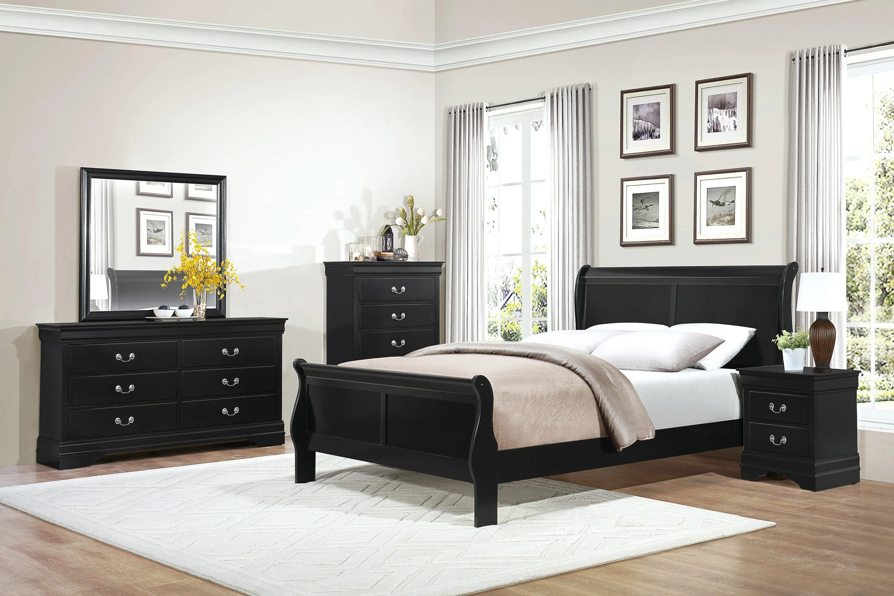 Mayville Black Full Sleigh Bed - Image 2