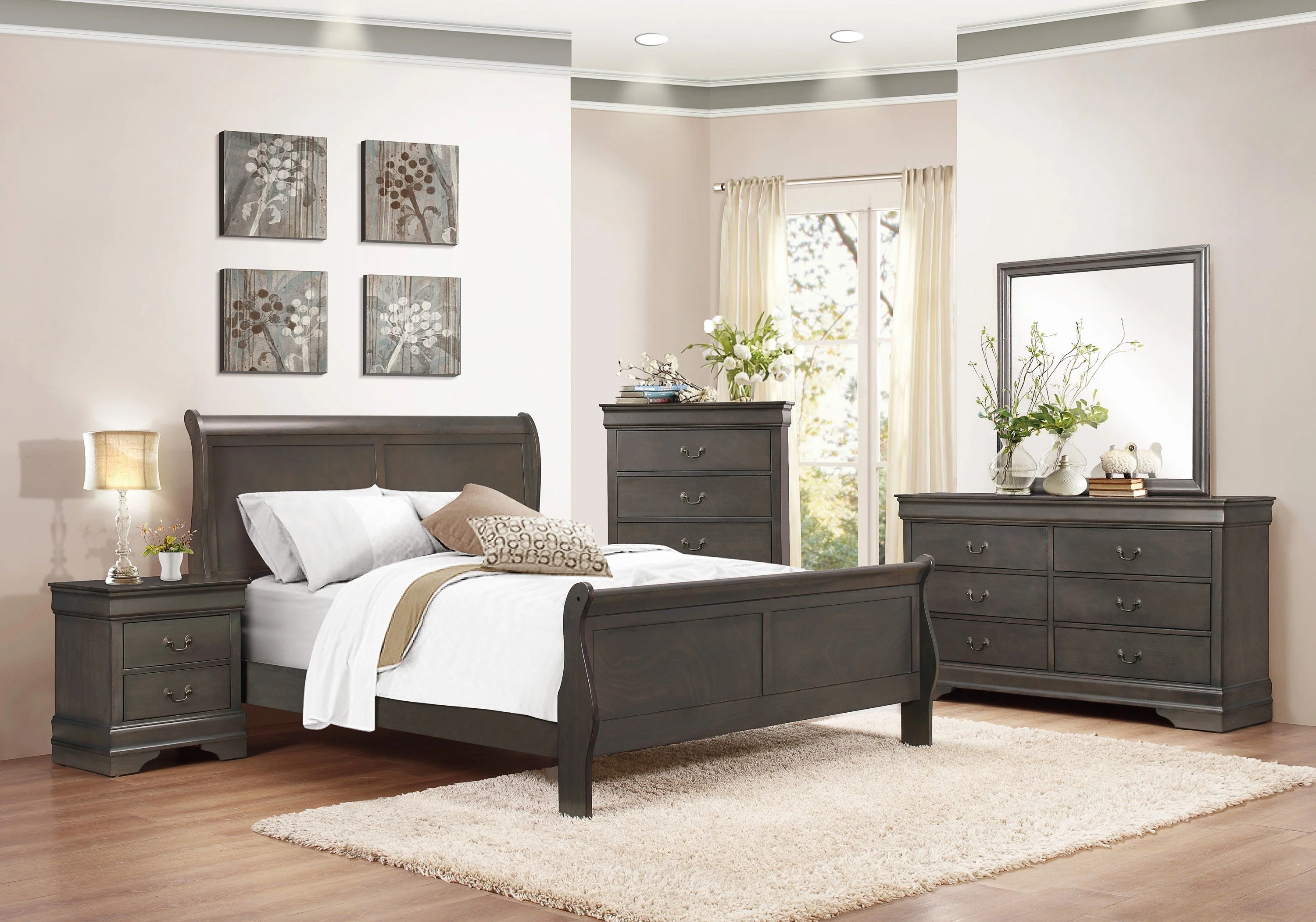 Mayville Stained Gray California King Sleigh Bed - Image 3