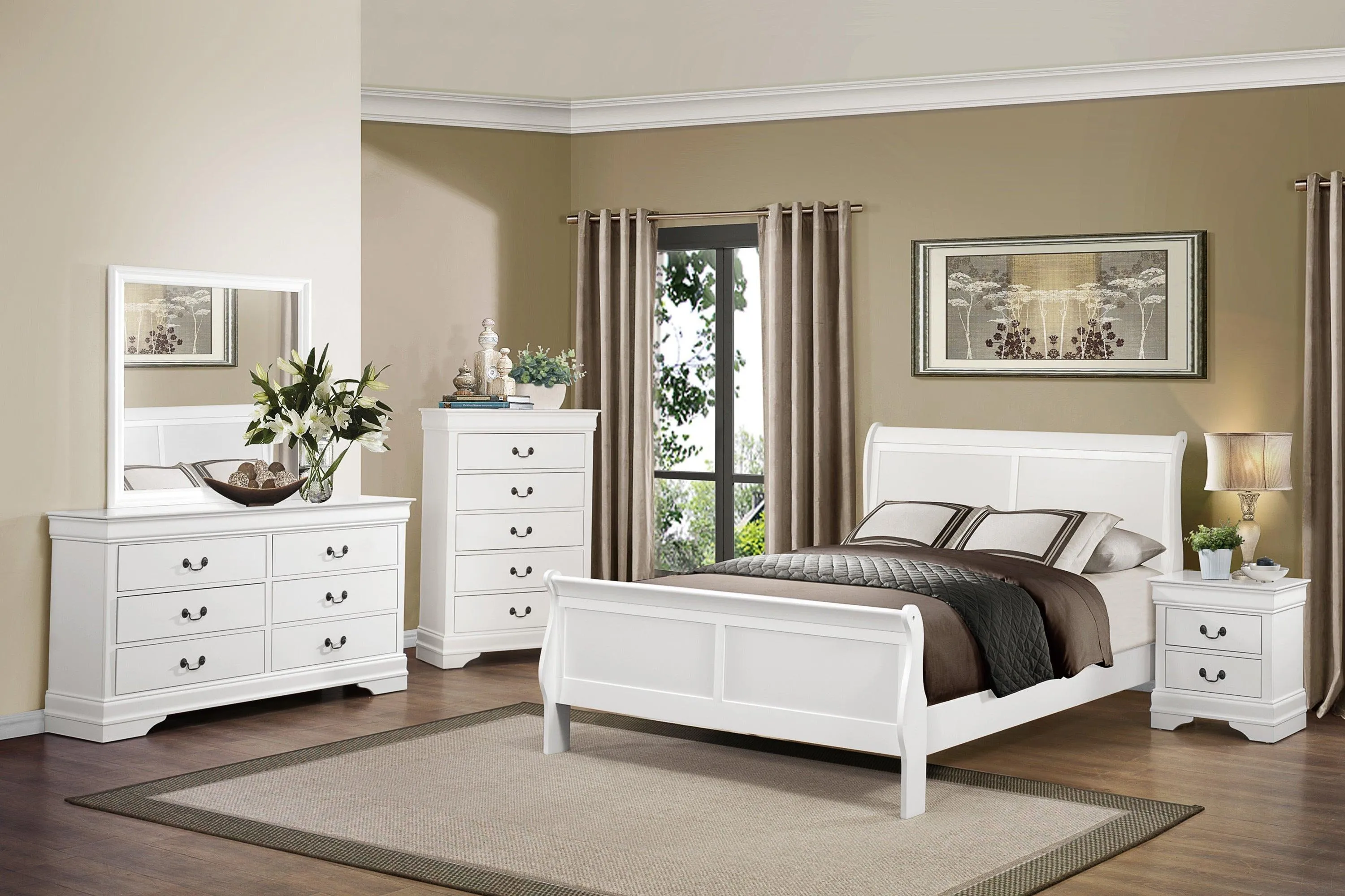 Mayville White Full Sleigh Bed - Image 2