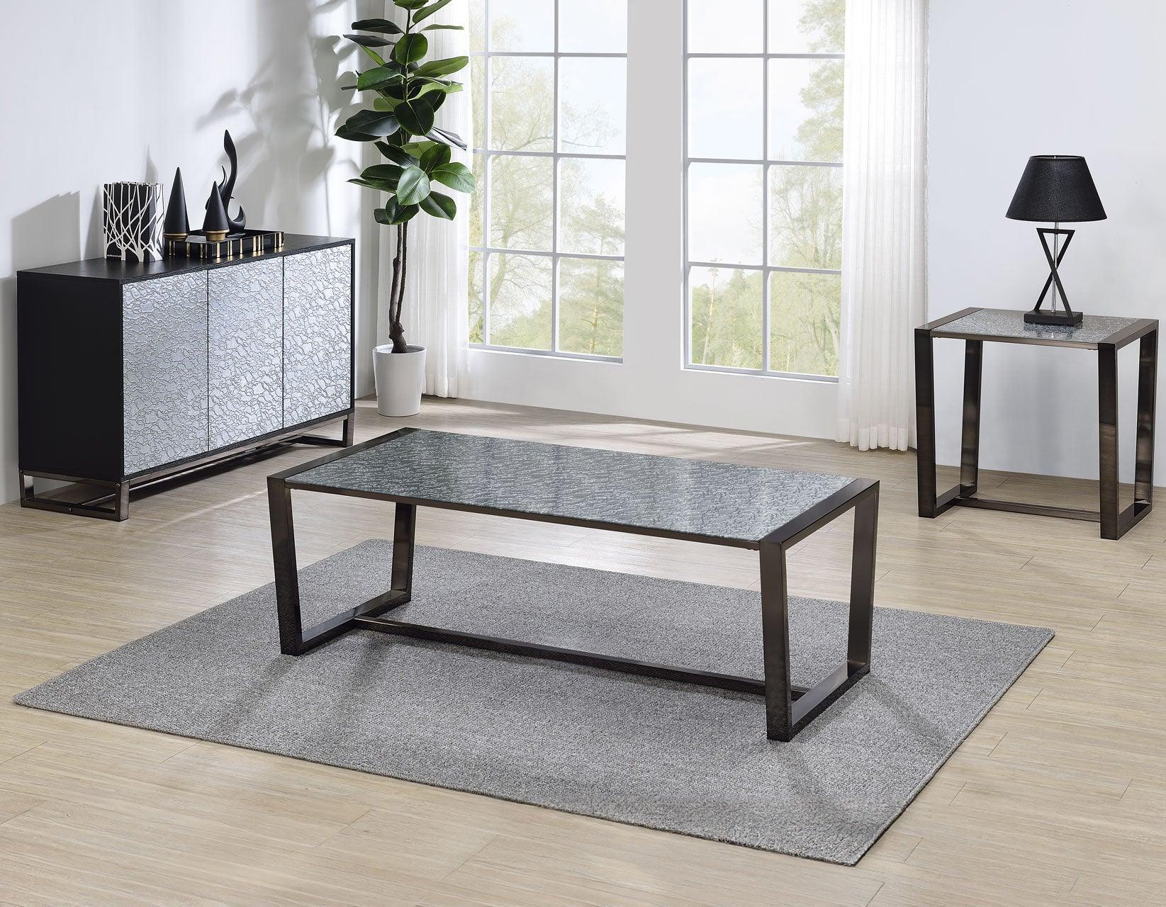 Mazie End Table with Patterned Mirror Top - Image 5