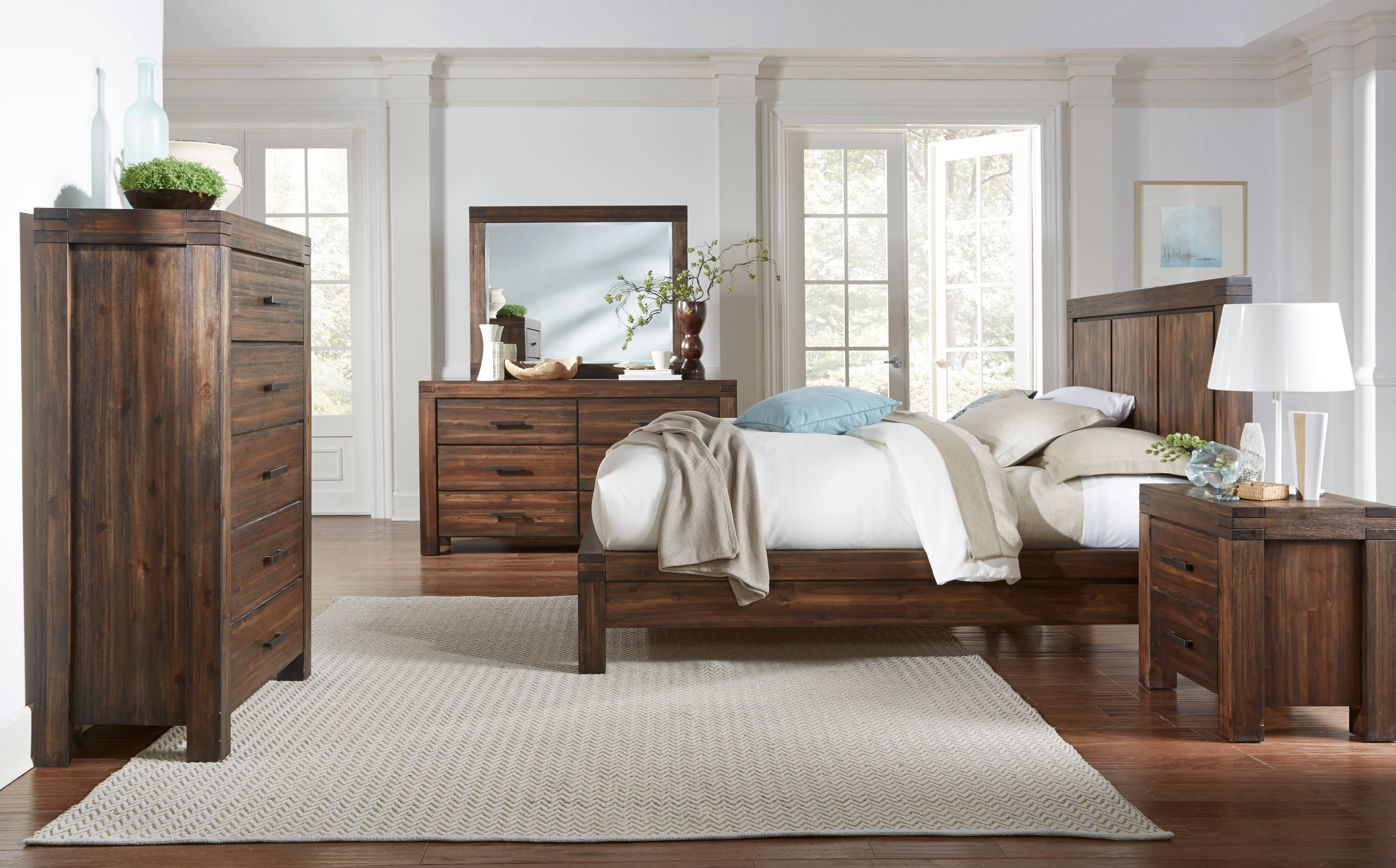 Meadow Six Drawer Solid Wood Dresser in Brick Brown - Image 2