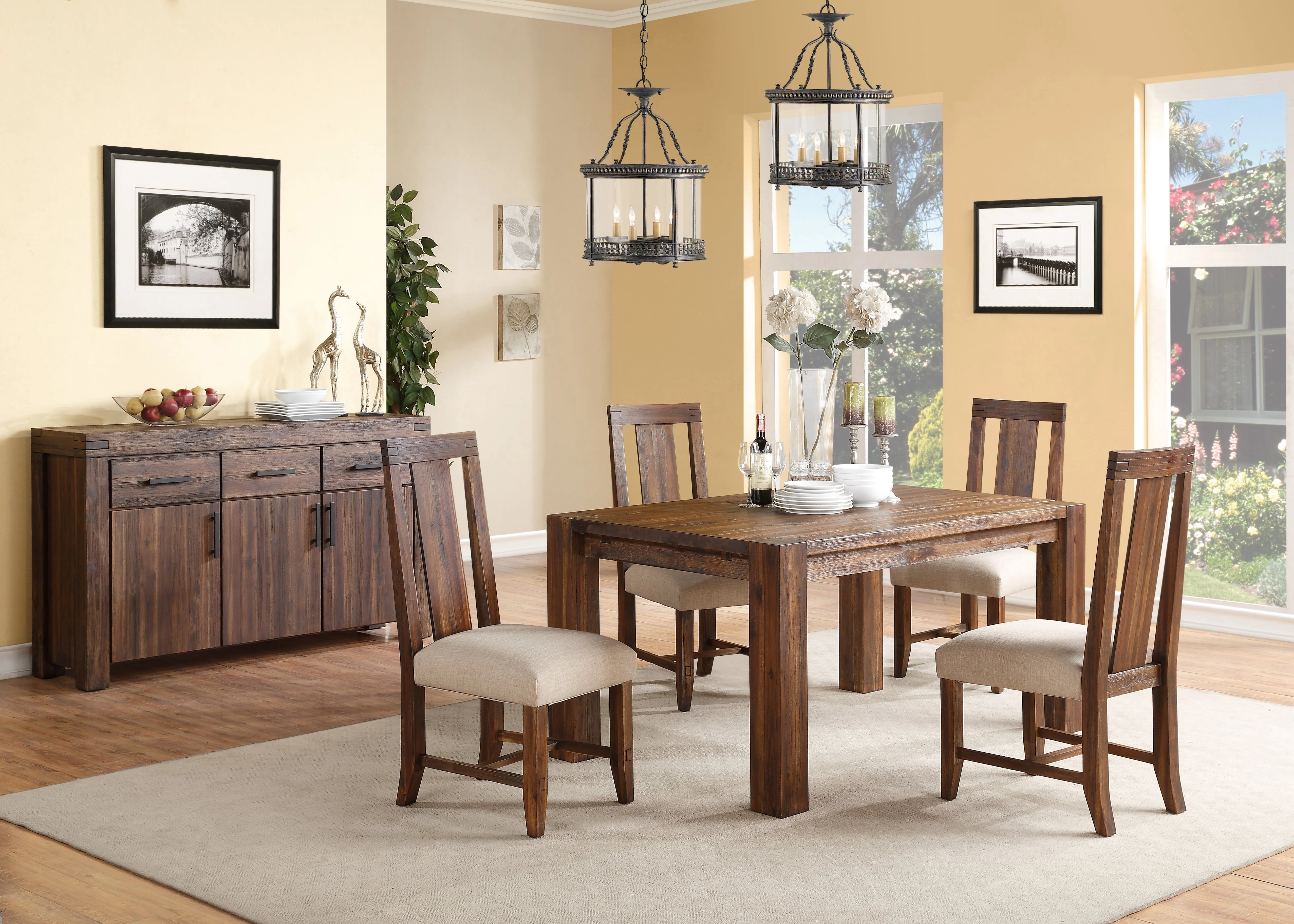 Meadow Solid Wood Extending Dining Table in Brick Brown - Image 12