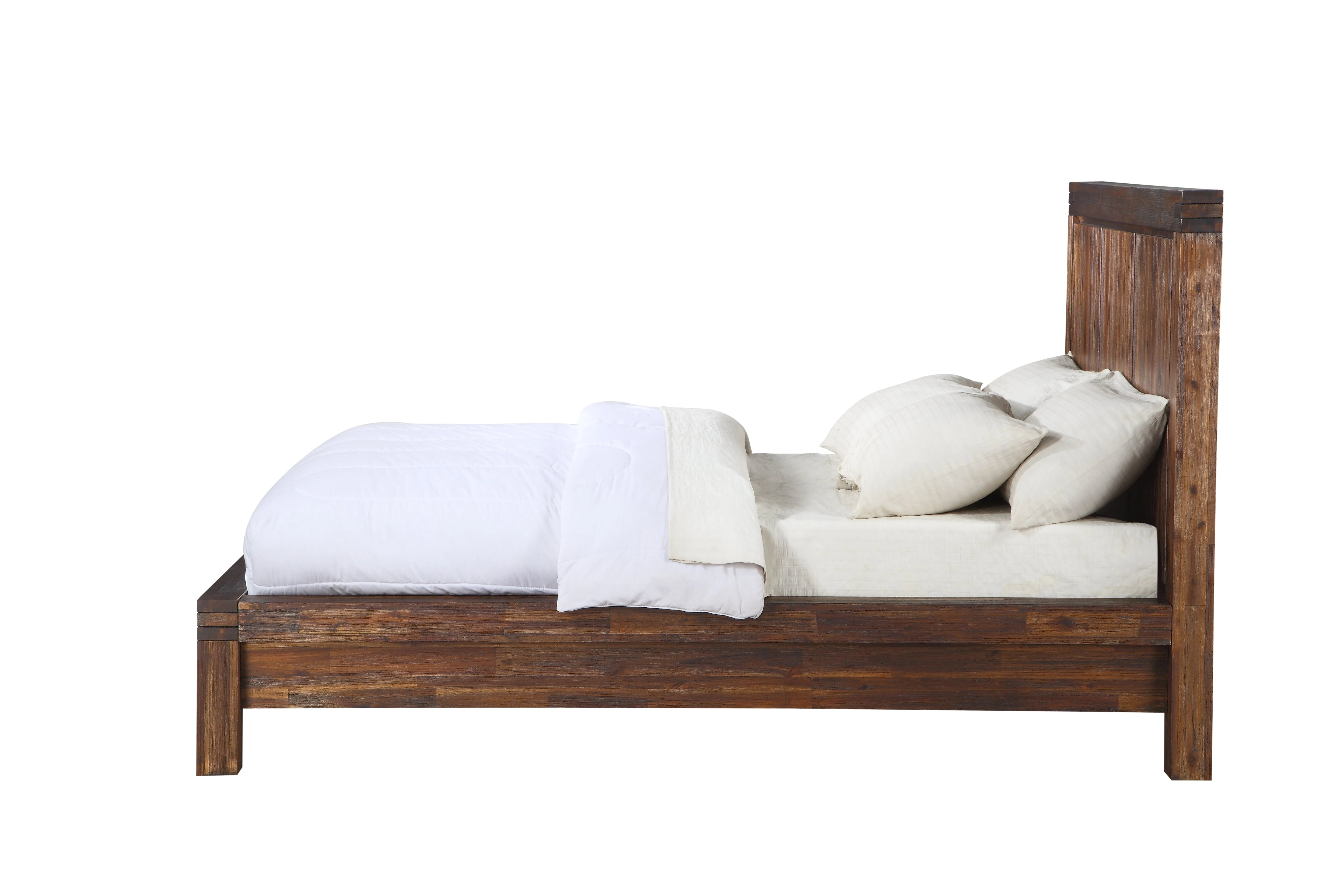 Meadow Solid Wood Full Platform Bed in Brick Brown - Image 5