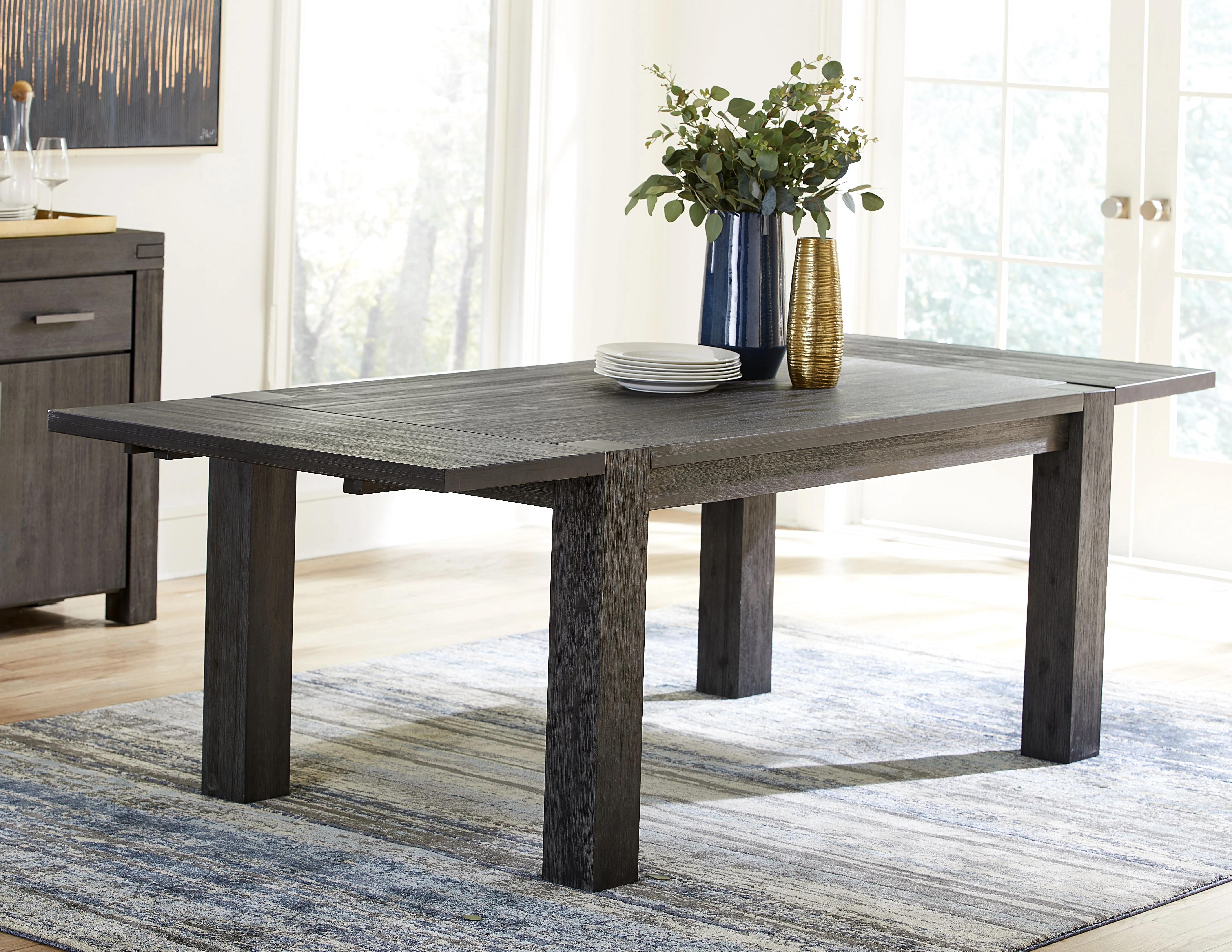 Meadow Solid Wood Rectangle Table in Graphite - Image 2
