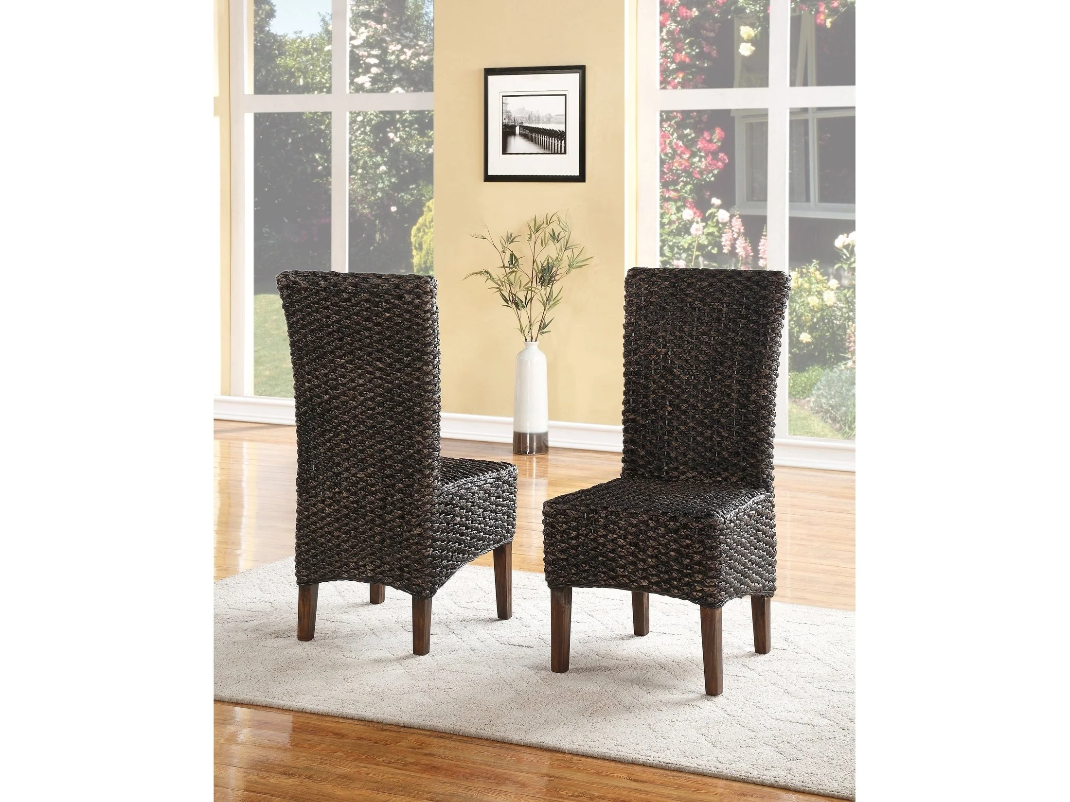 Meadow Wicker Dining Chair in Brick Brown (Set of 2)