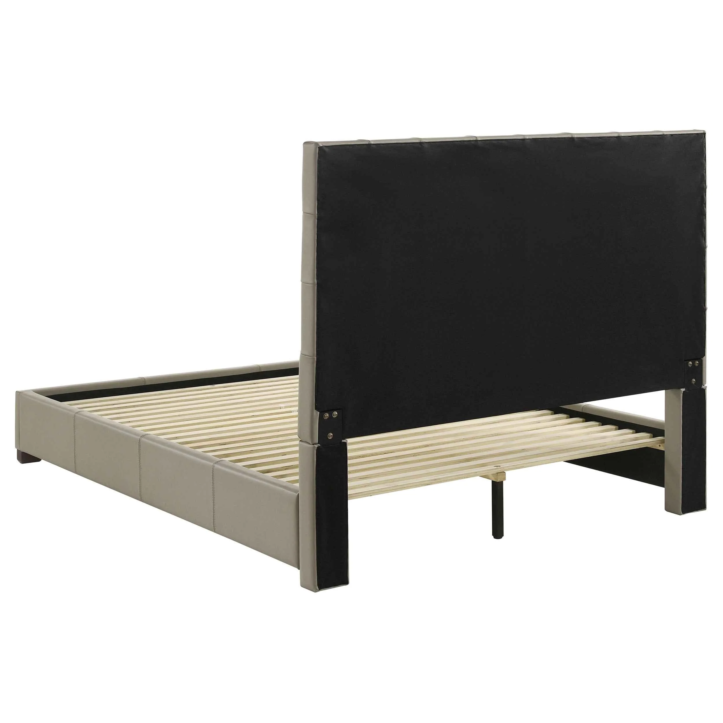 Medley Tan Genuine Leather Queen Panel Platform Bed - Image 5