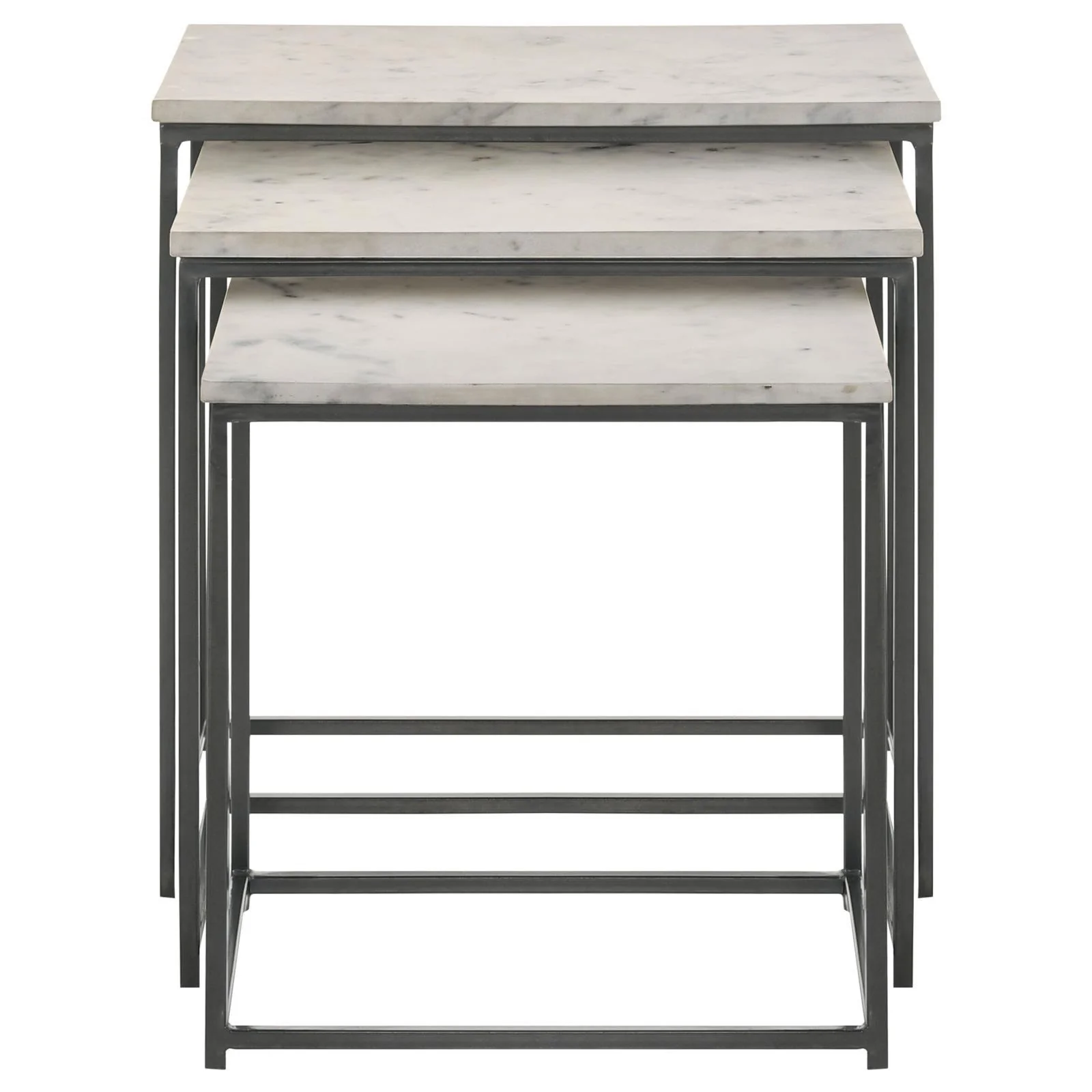 Medora White 3-piece Marble Top Nesting Table Set - Image 3
