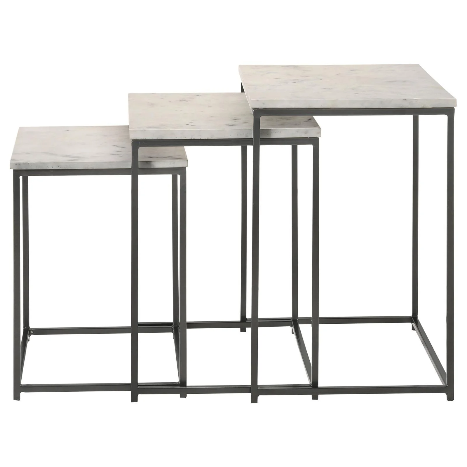 Medora White 3-piece Marble Top Nesting Table Set - Image 5