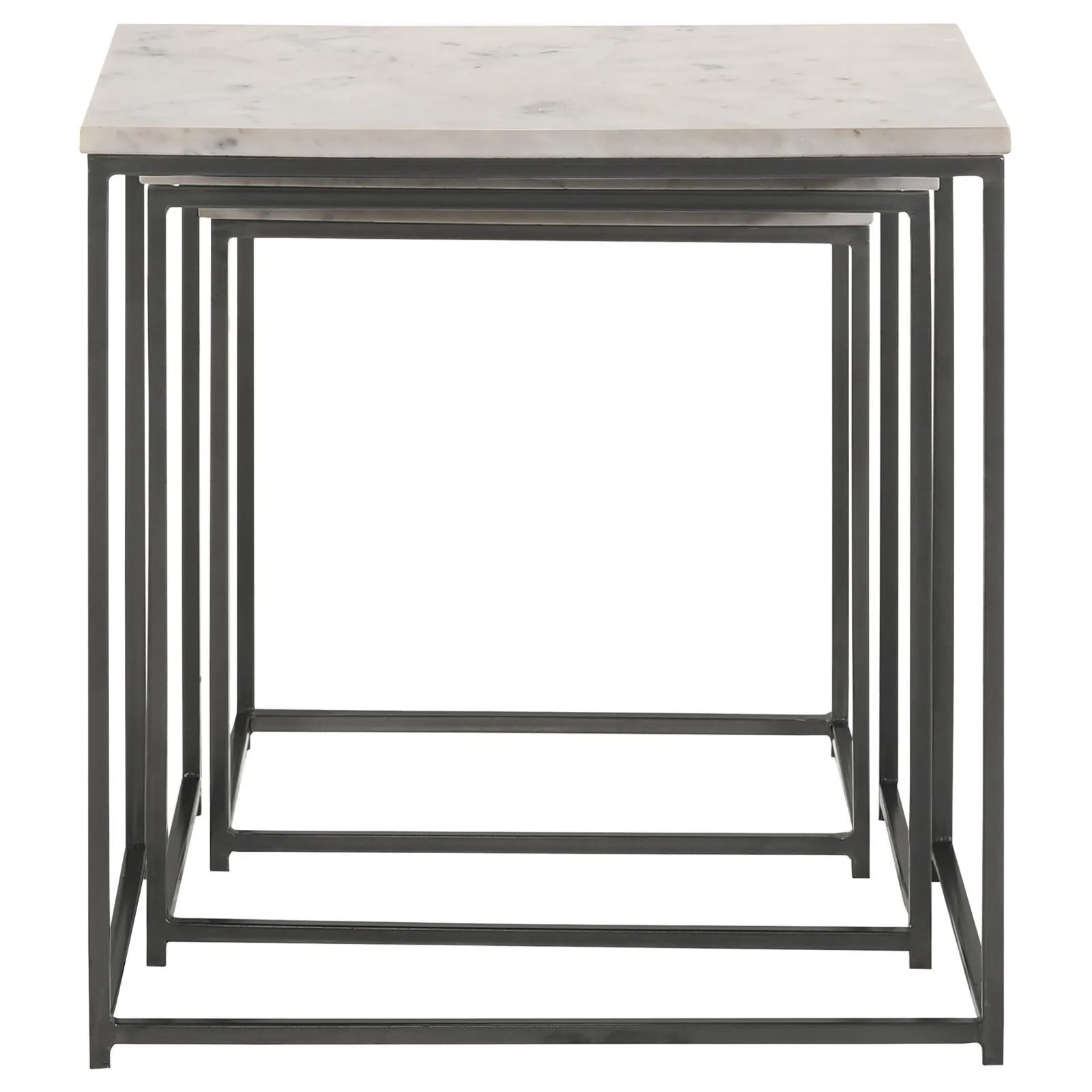 Medora White 3-piece Marble Top Nesting Table Set - Image 6