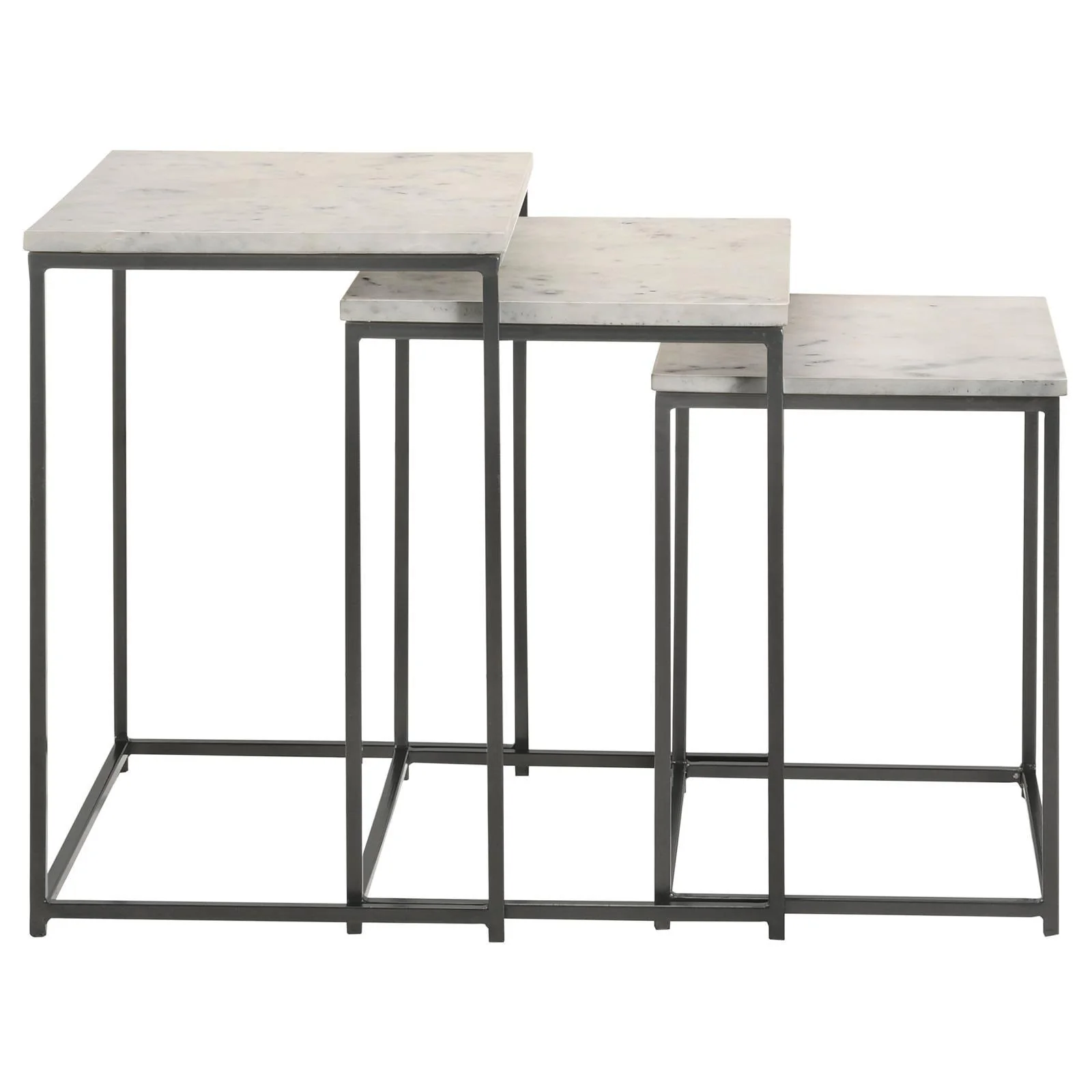 Medora White 3-piece Marble Top Nesting Table Set - Image 7
