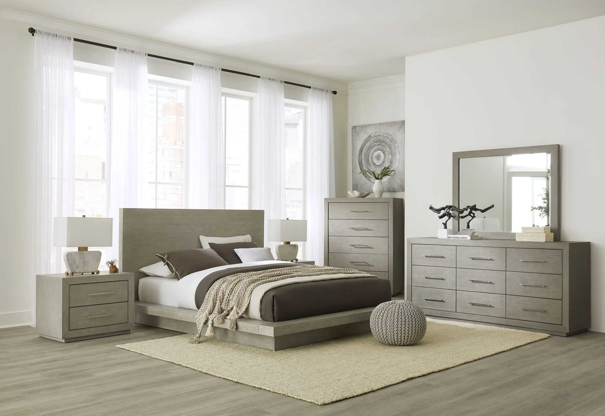Melbourne Mineral Two Drawer Nightstand with USB - Image 3