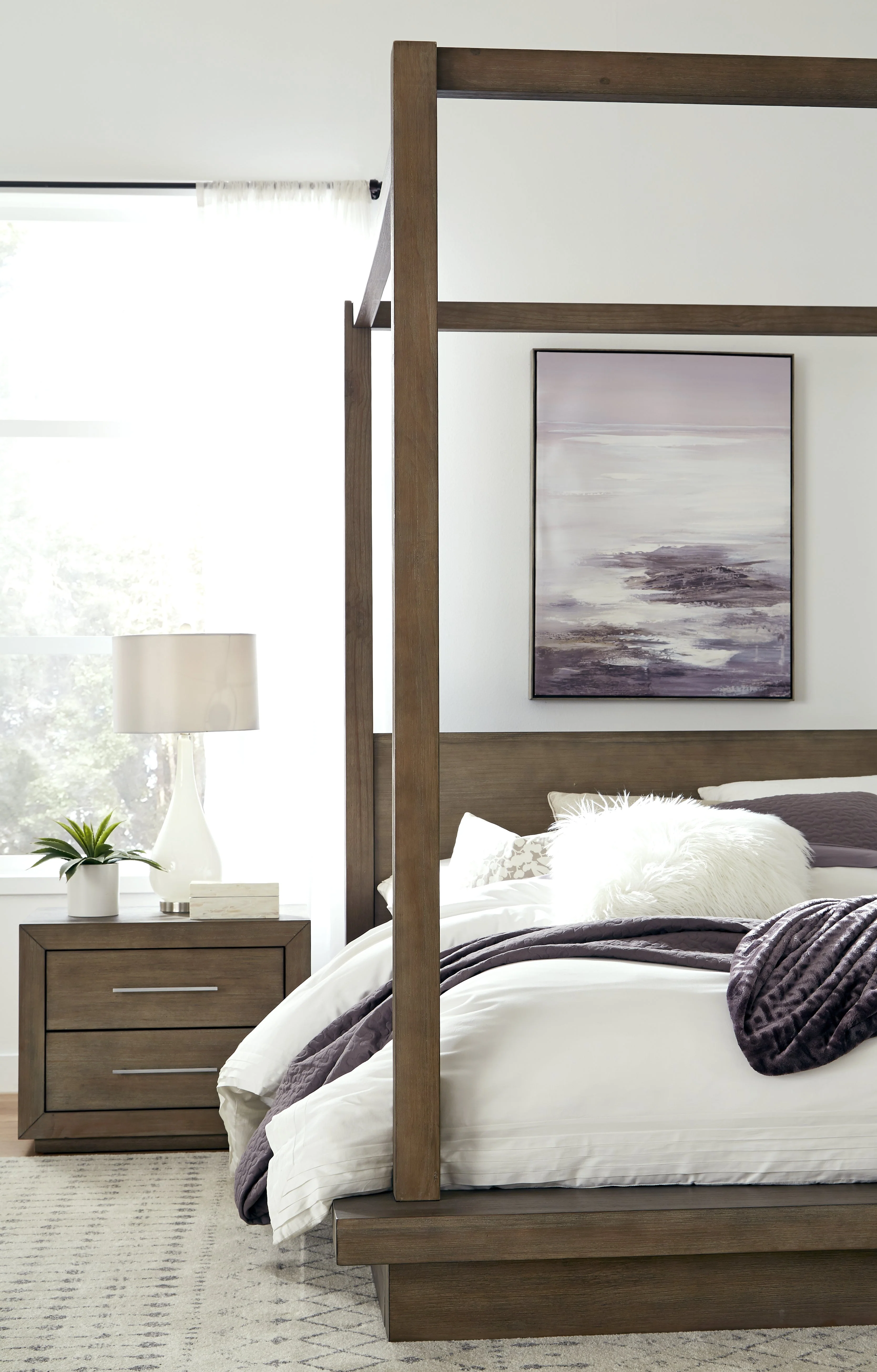 Melbourne Wood Queen Canopy Bed in Dark Pine - Image 3