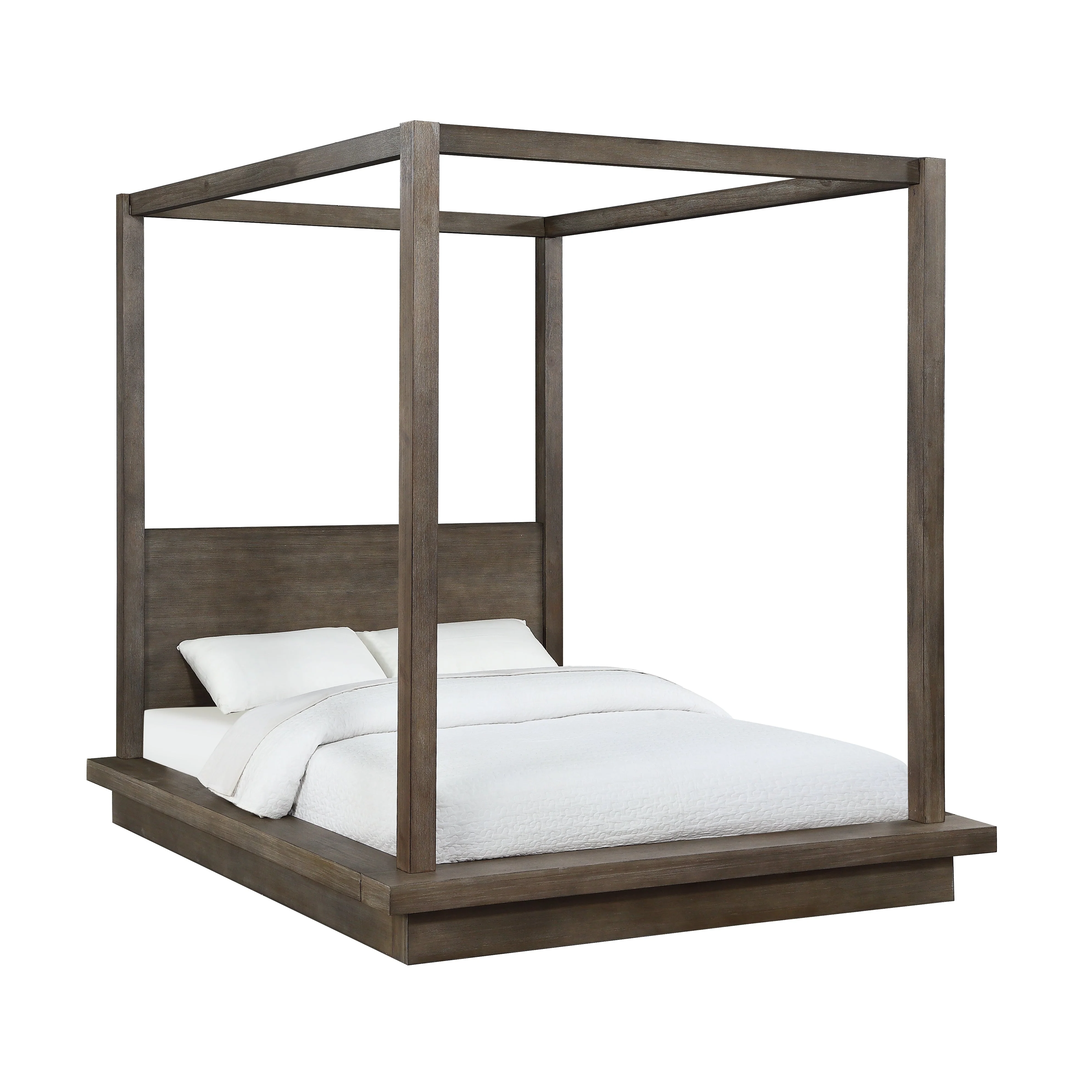 Melbourne Wood Queen Canopy Bed in Dark Pine - Image 4