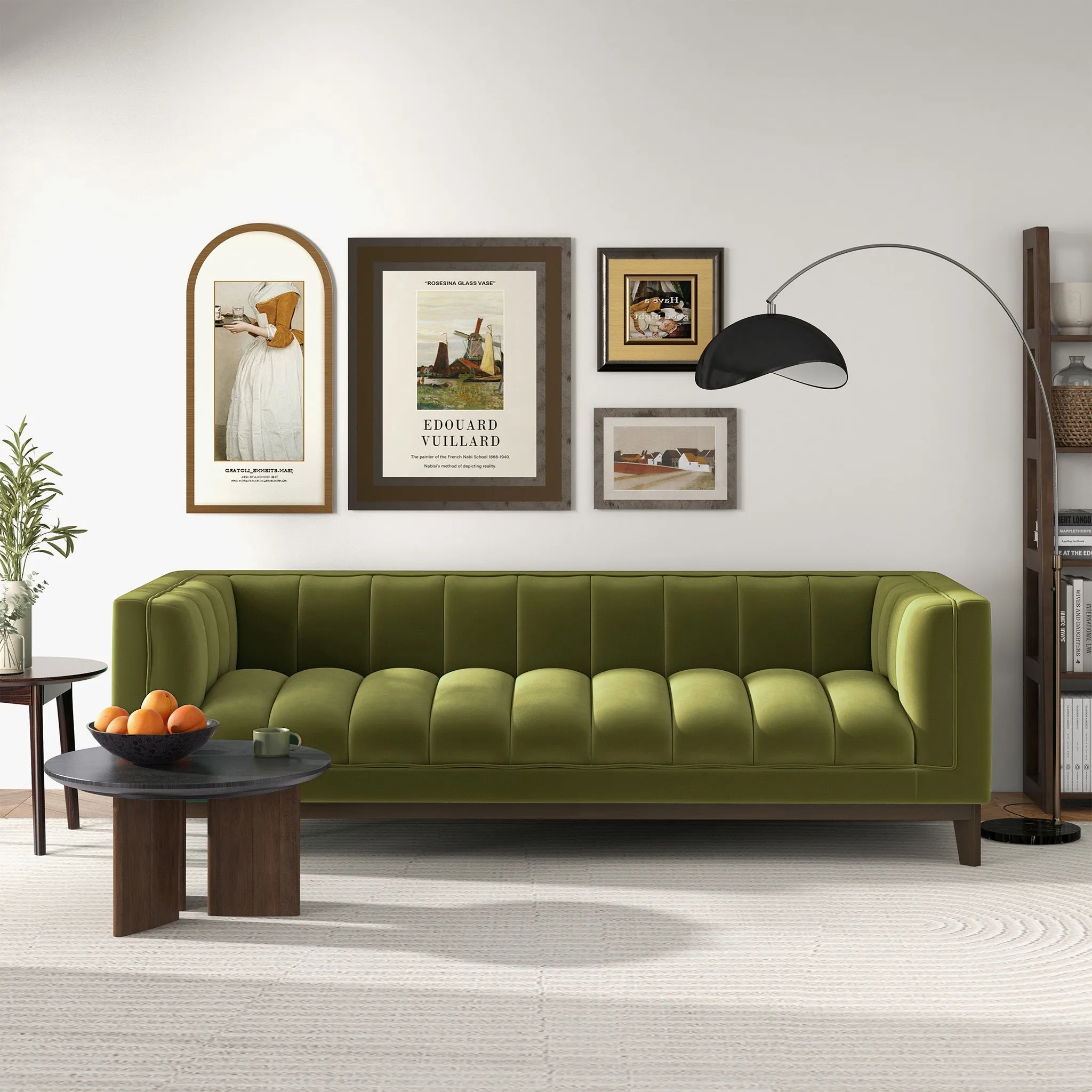 Melissa Mid-Century Green Velvet Modern Sofa - Image 6