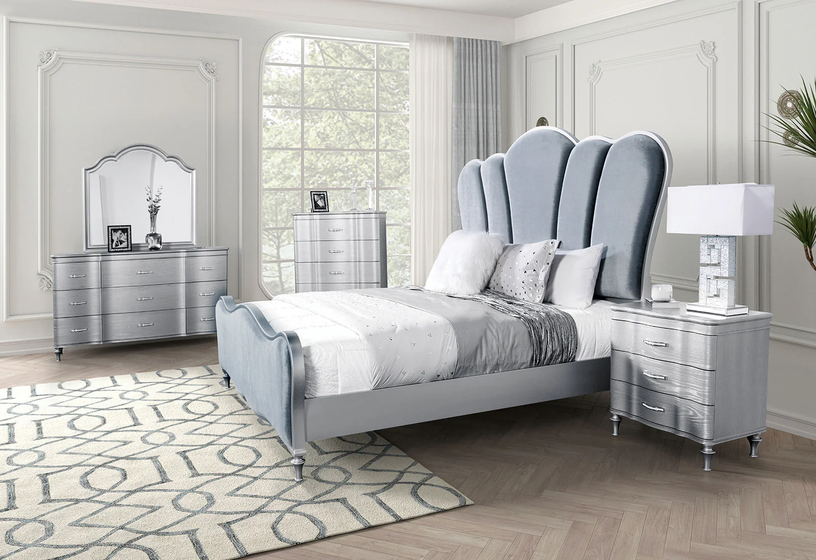 Melodi Parc Silver King Bed - Image 2