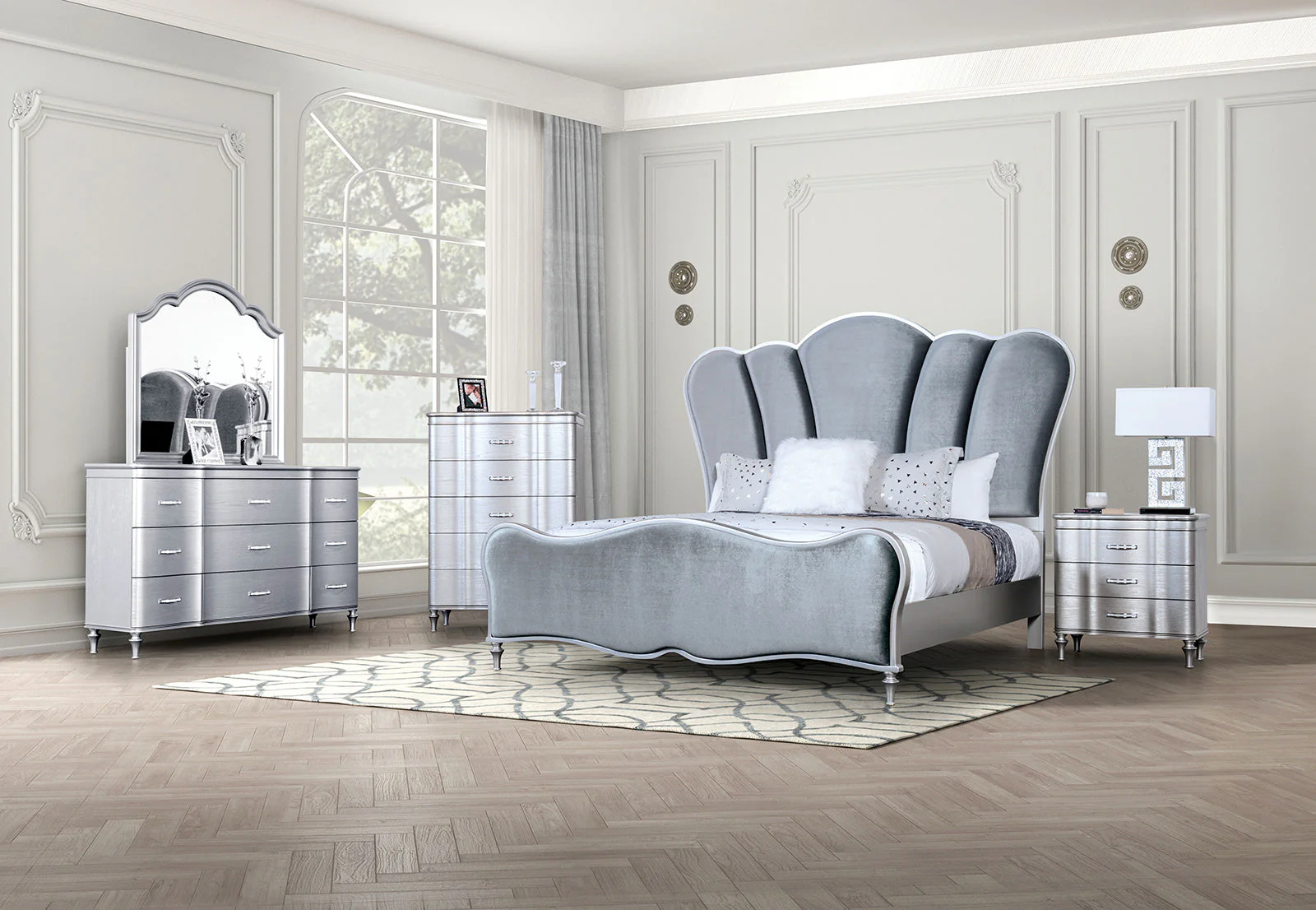 Melodi Parc Silver King Bed - Image 3