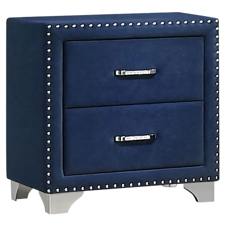 Melody Pacific Blue 5-Piece Queen Tufted Upholstered Bedroom Set - Image 4