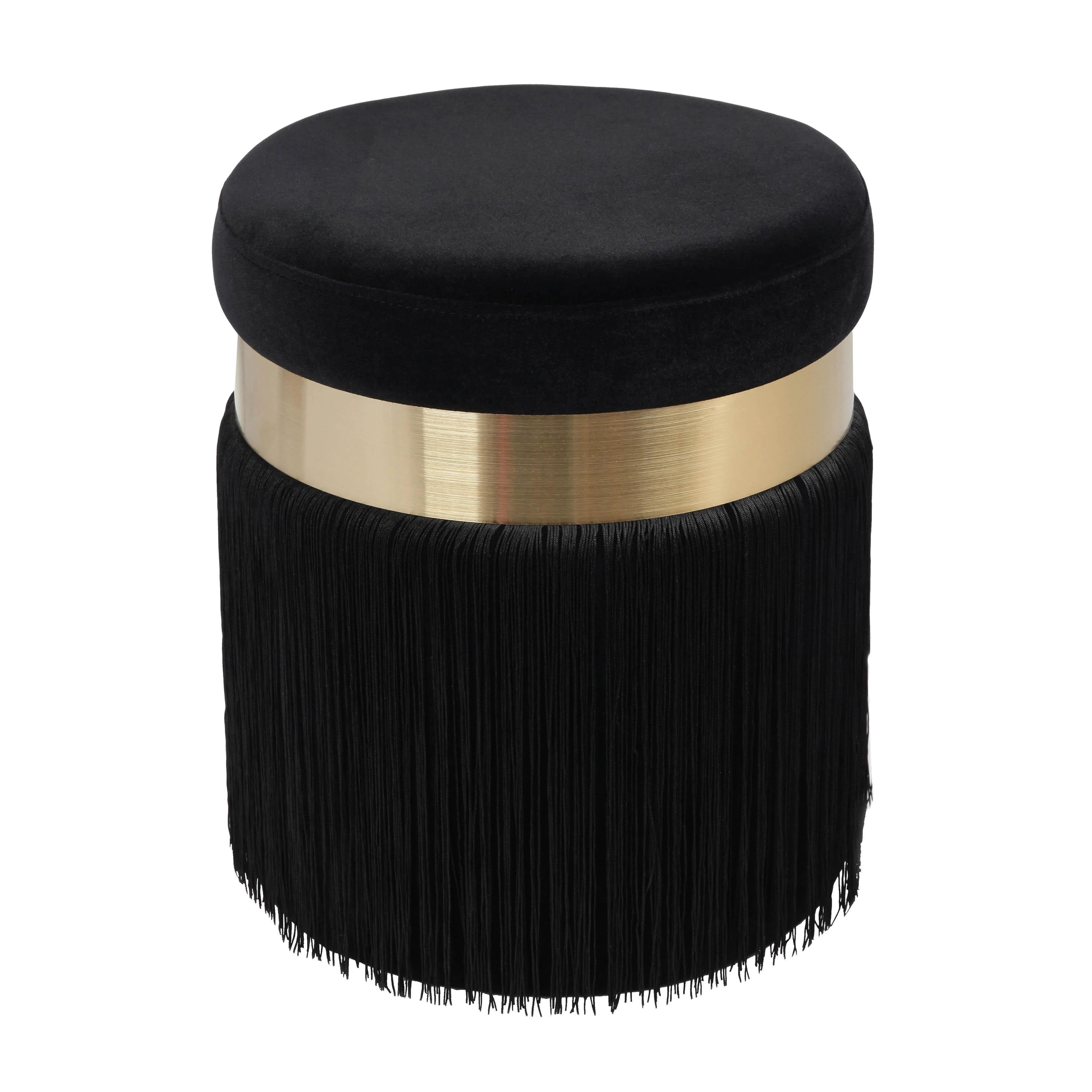 Melody Velvet Tasseled Ottoman - Image 3