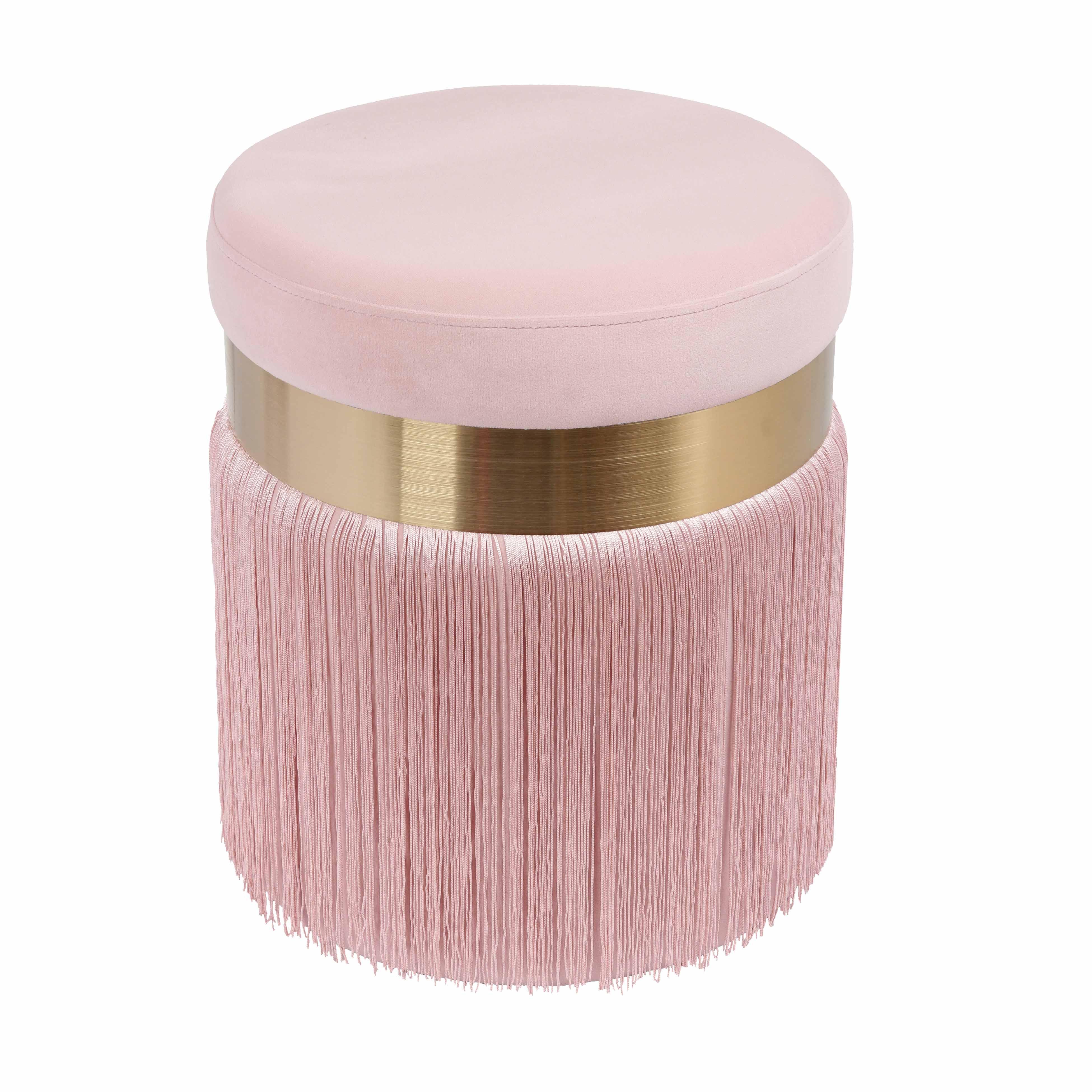 Melody Velvet Tasseled Ottoman - Image 9