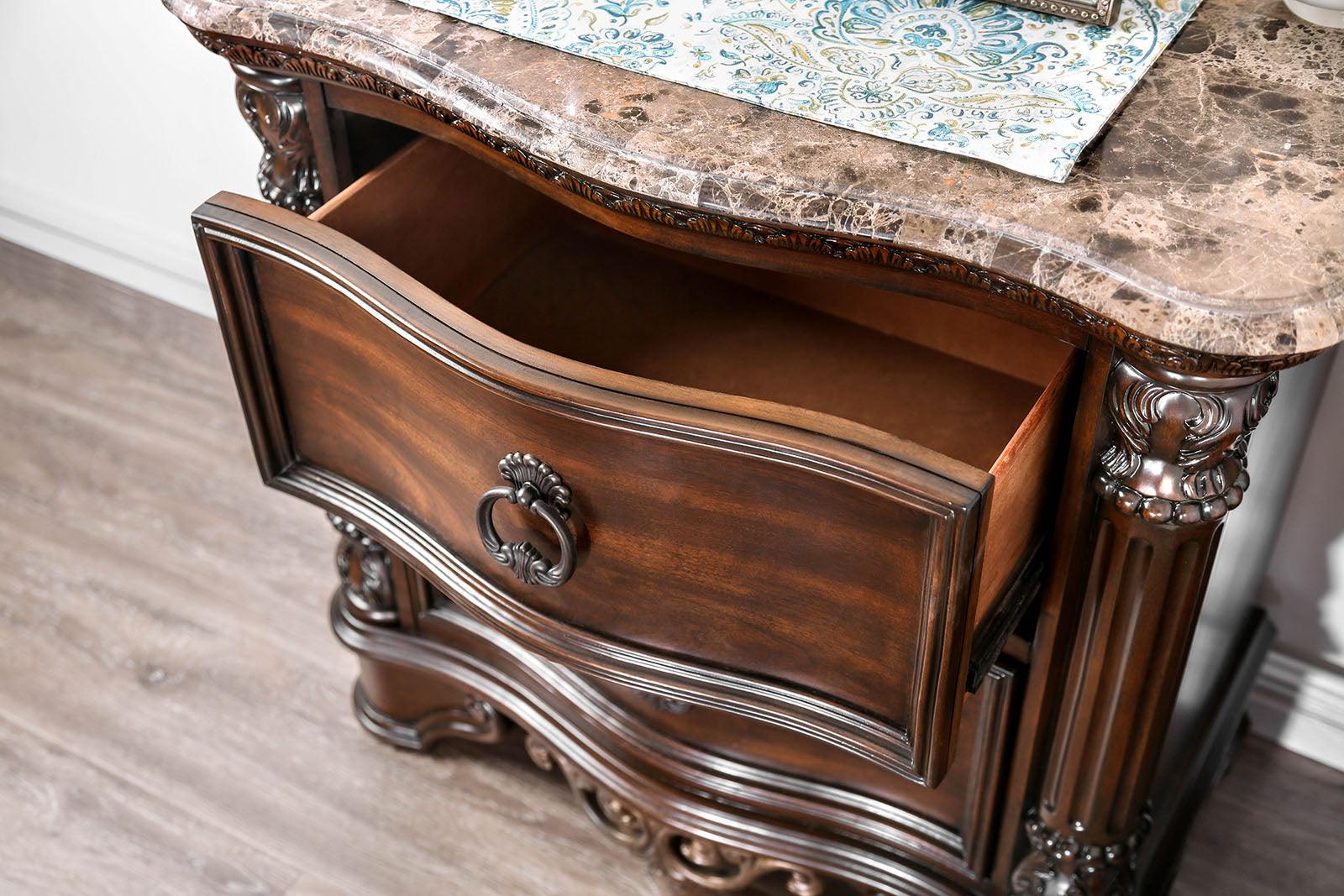 Menodora Brown Cherry Night Stand - Image 2