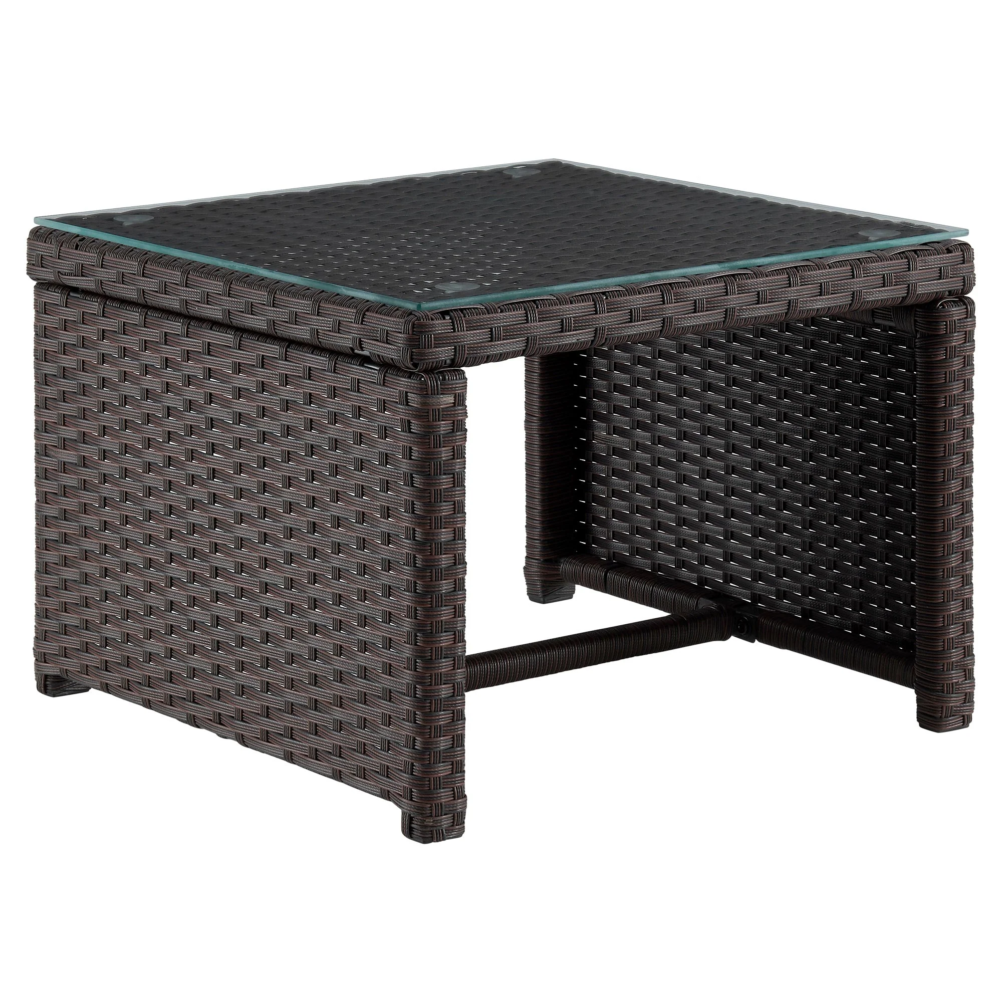 Menton Patio 2-Seater and Lounge Chair with Coffee Table with Cream Cushions - Image 10