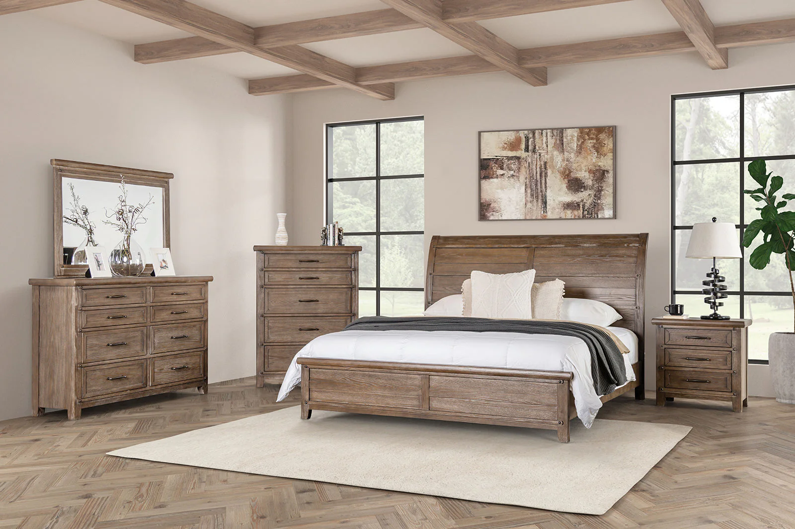 Merthyr Brown Queen Bed - Image 3