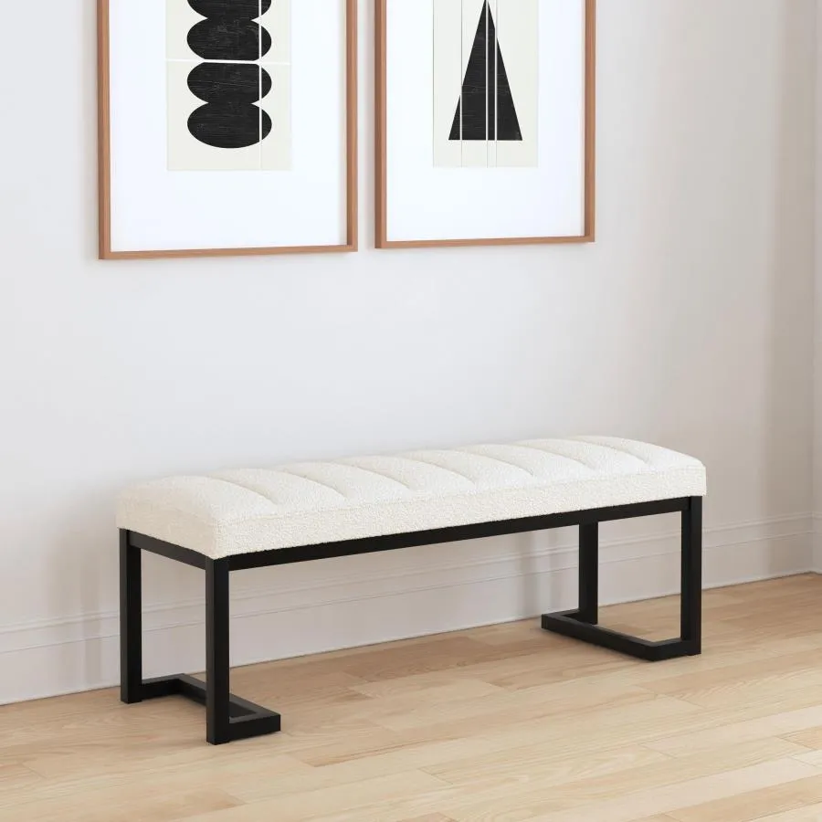 Mesa Vanilla Upholstered Entryway Accent Bench